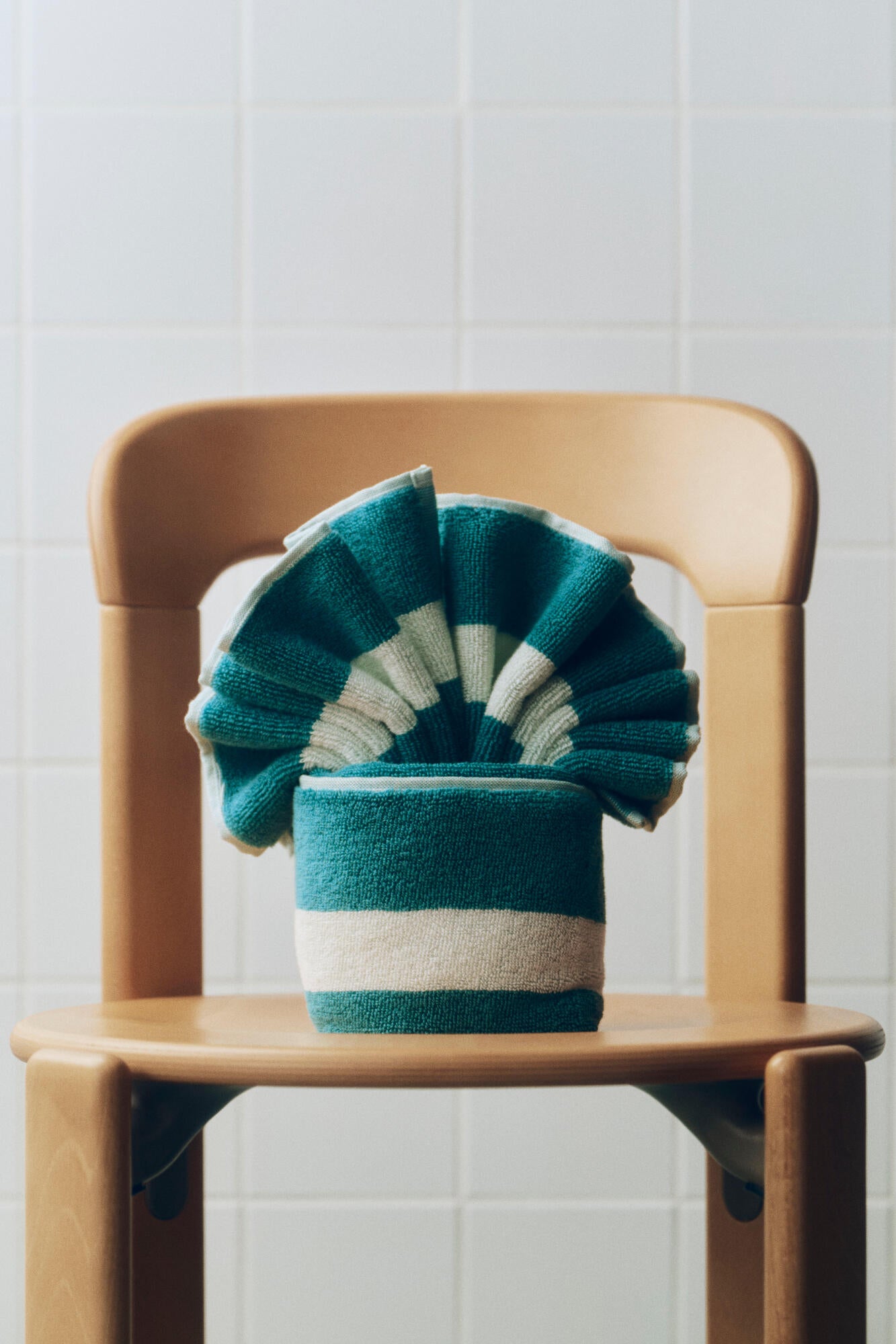 Stripe håndklæde - Petrol blue