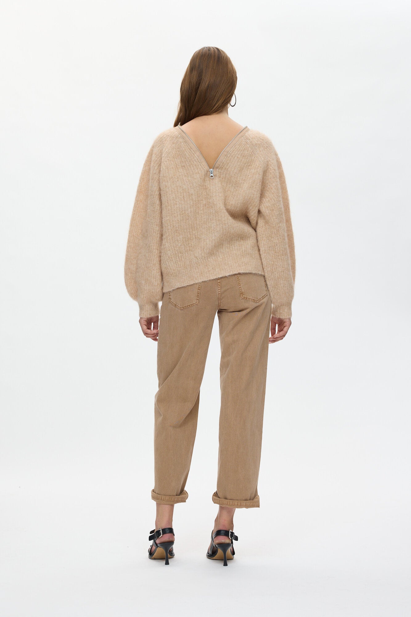 Superlight Zip Opening Maelle uldstriktrøje – Light Camel