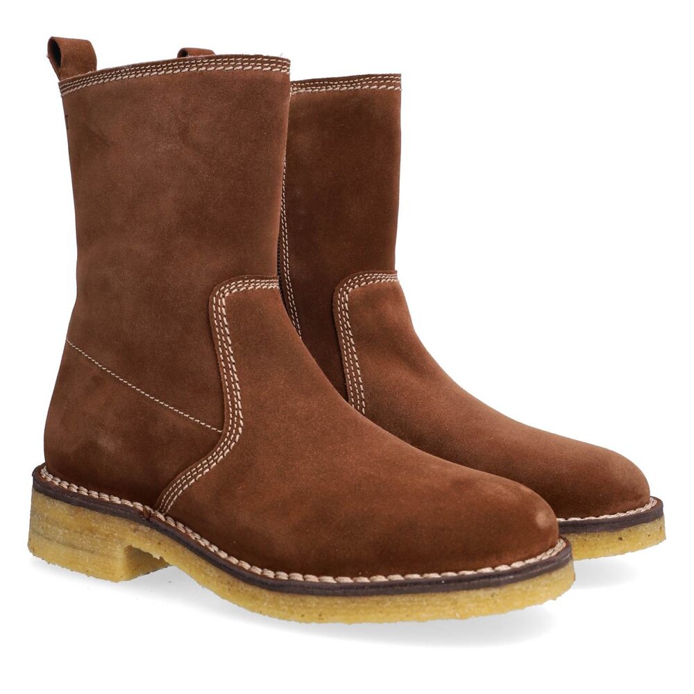 T6958 Ruskindsstøvle med foer - Brown suede