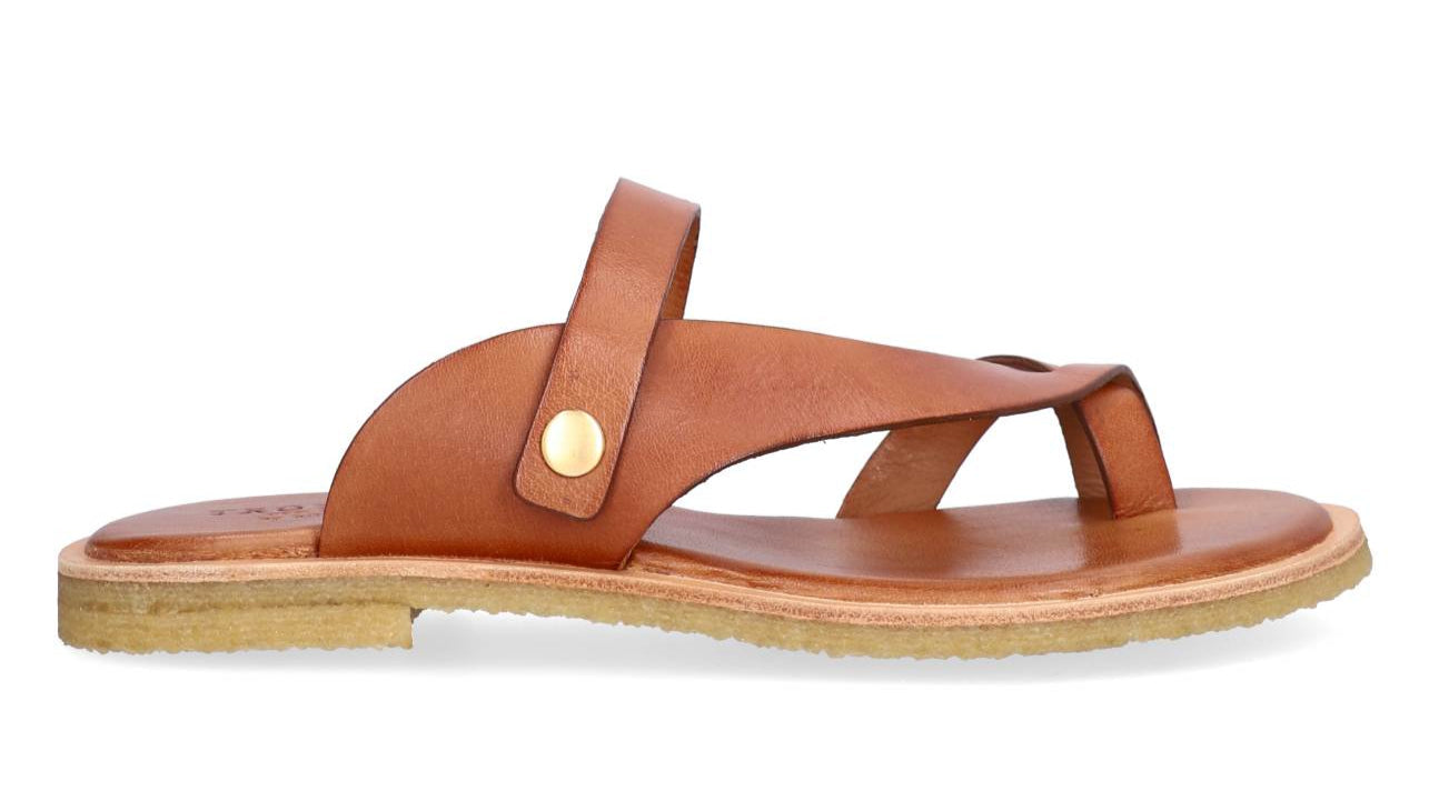 Sandal med flet - Cognac