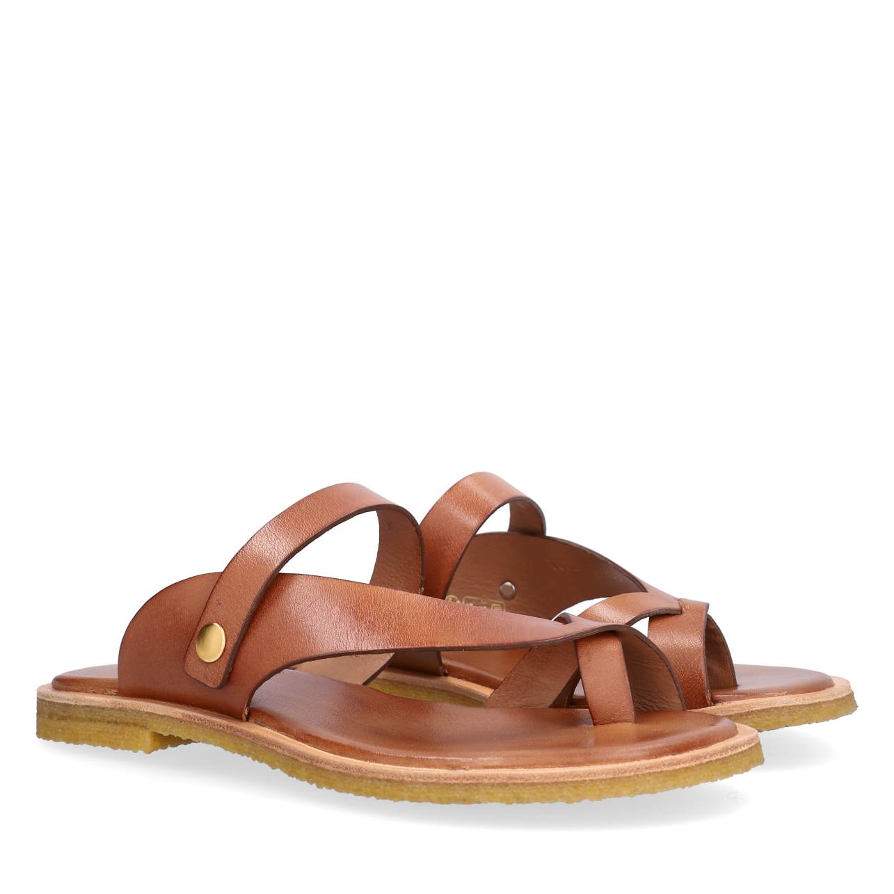 Sandal med flet - Cognac