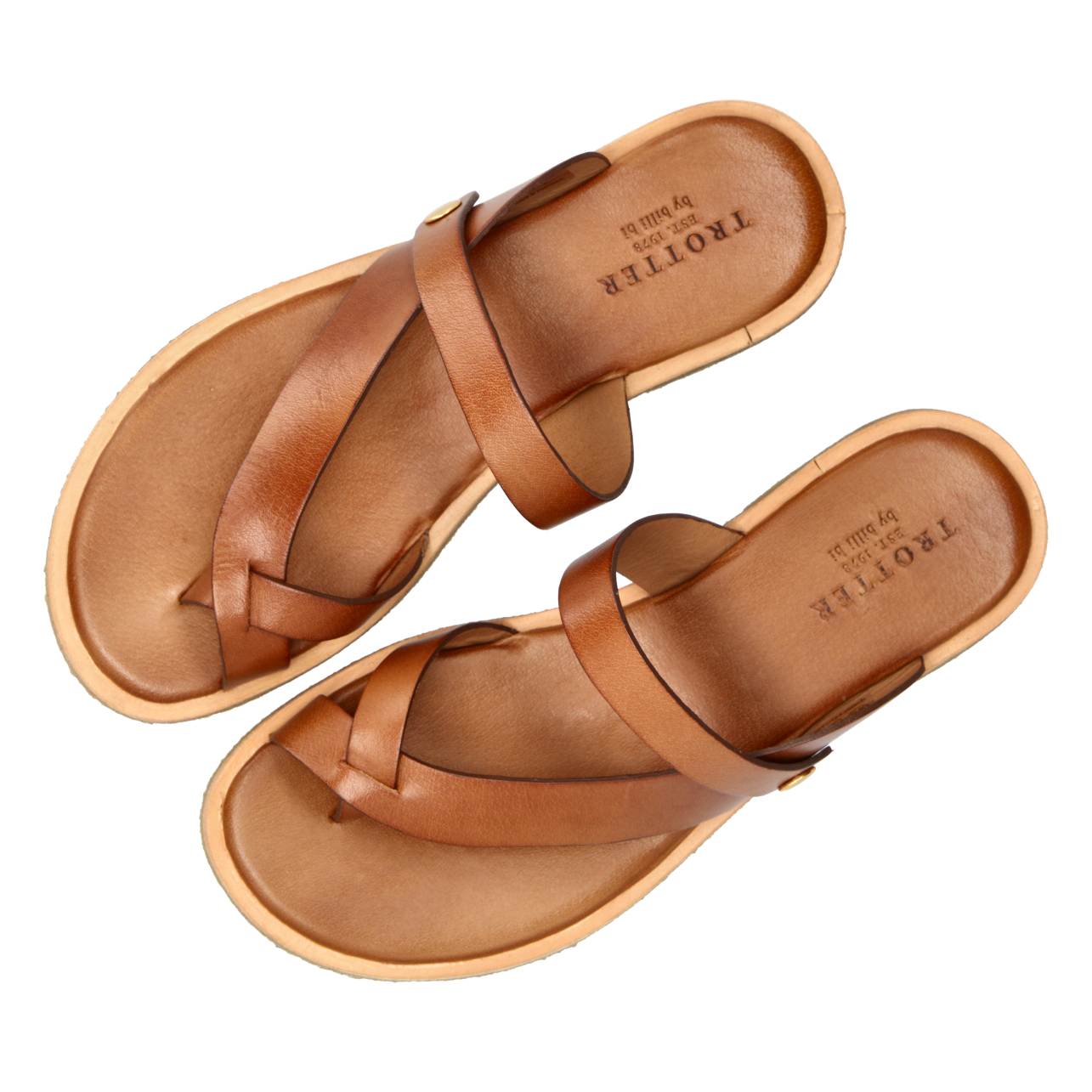 Sandal med flet - Cognac