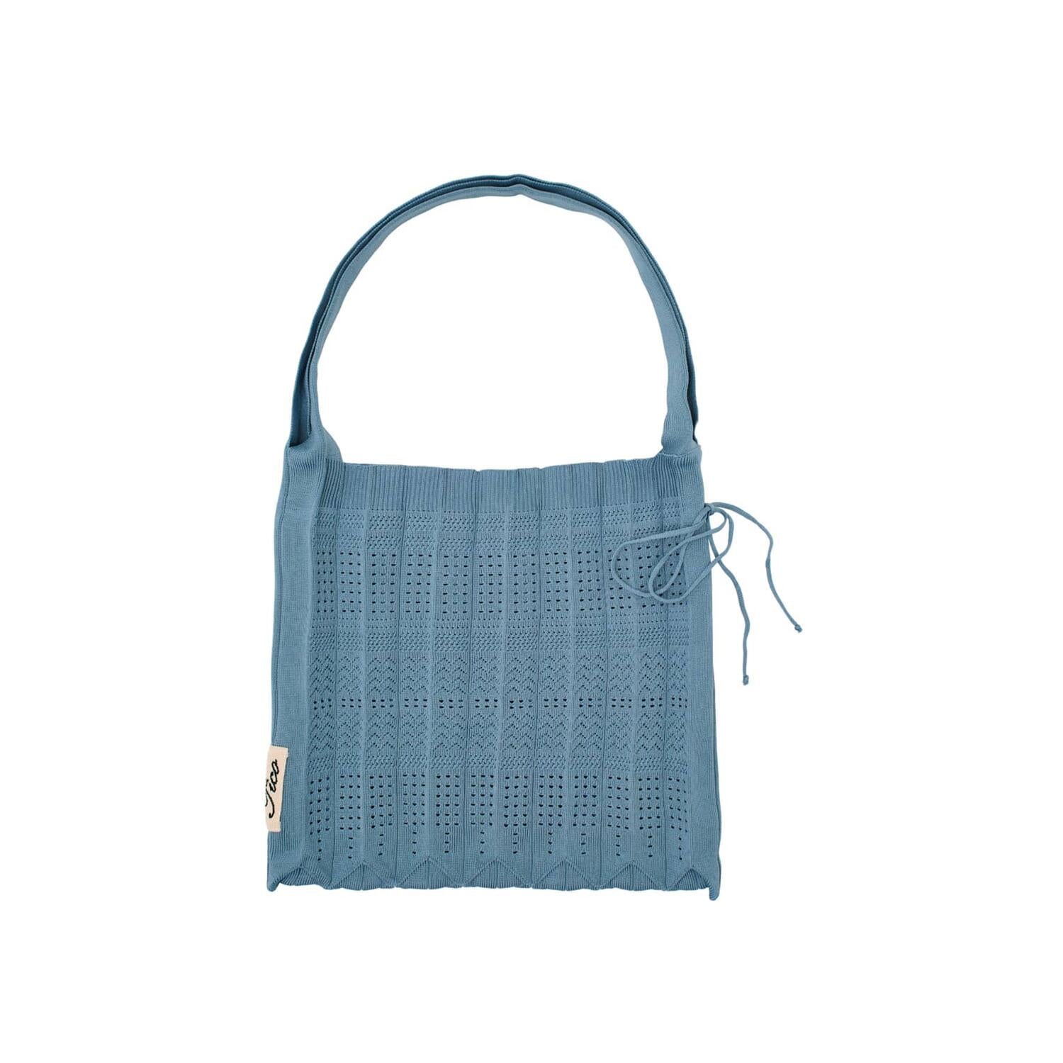 Lang Rosalia strikket shopper - Vintage Blue