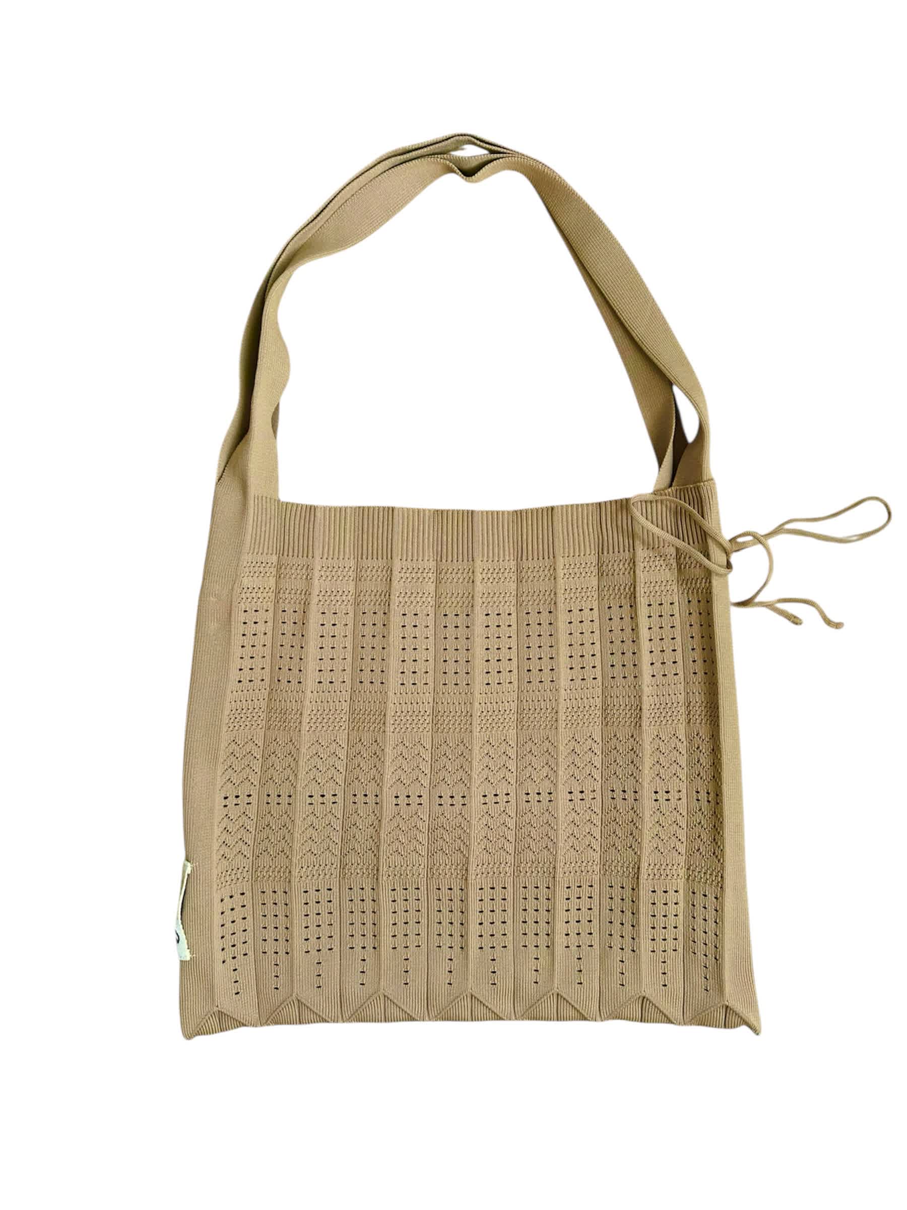 Lang Rosalia strikket shopper - beige