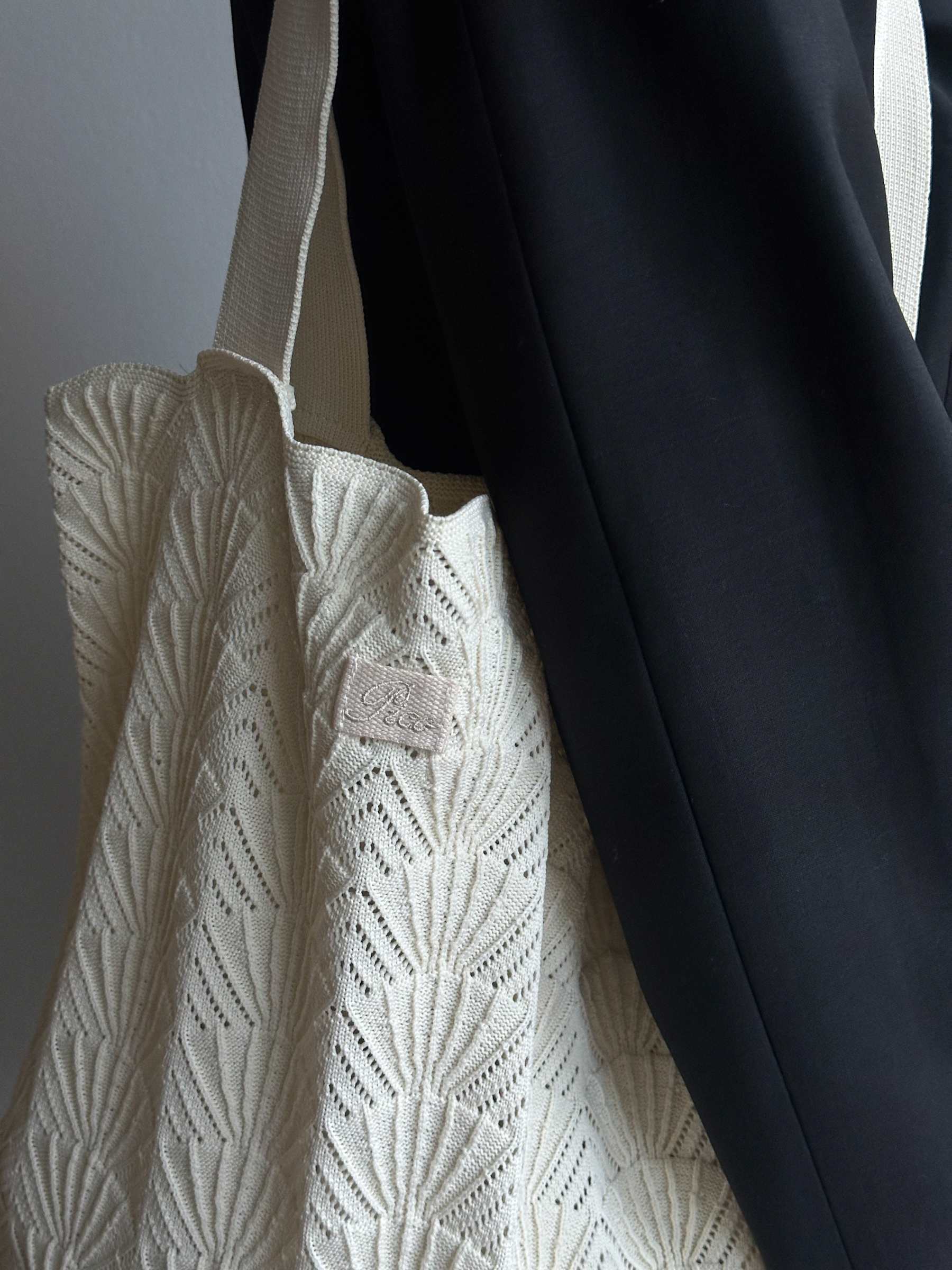 Shelly strikket taske - Ivory