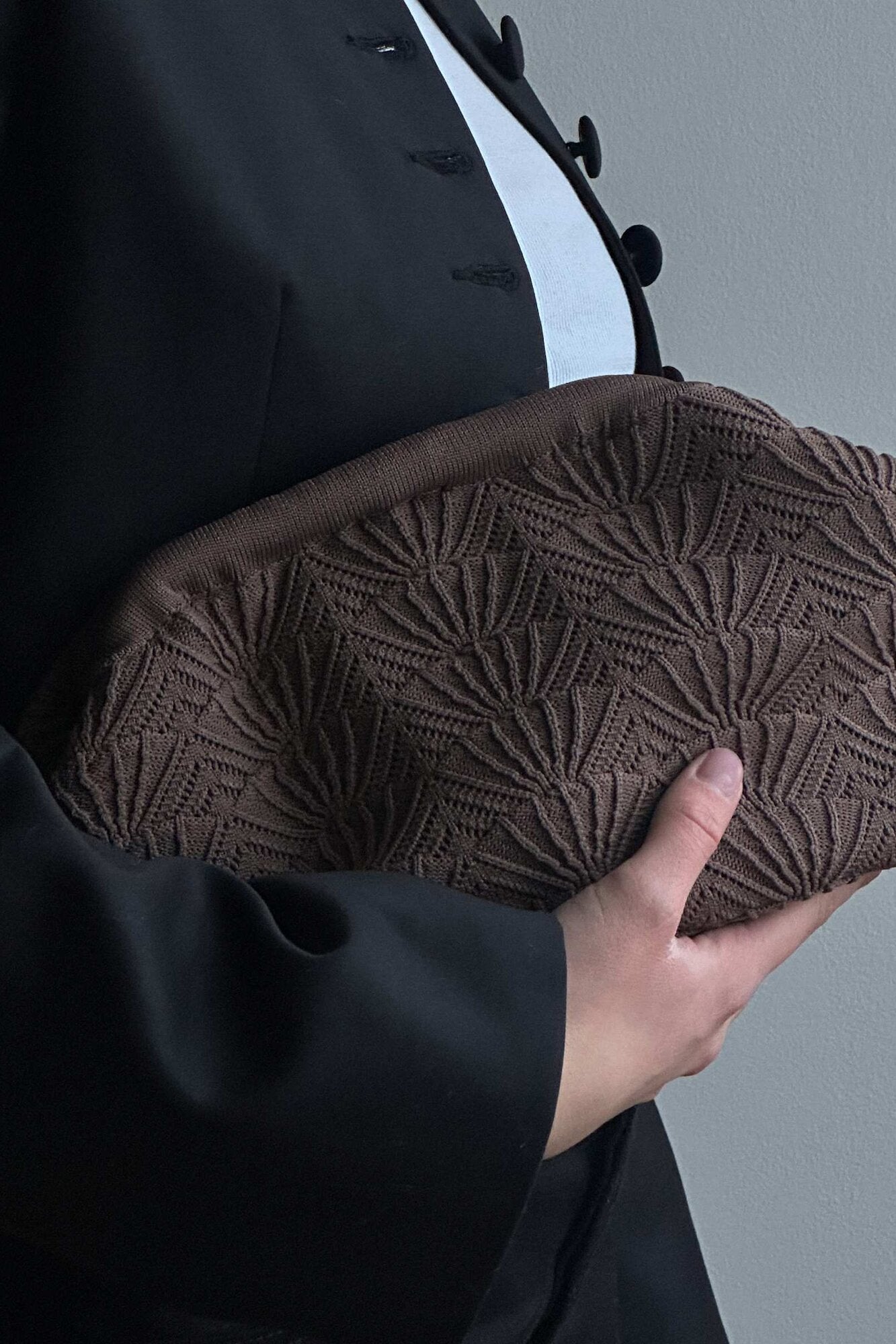 Shelly clutch - brun