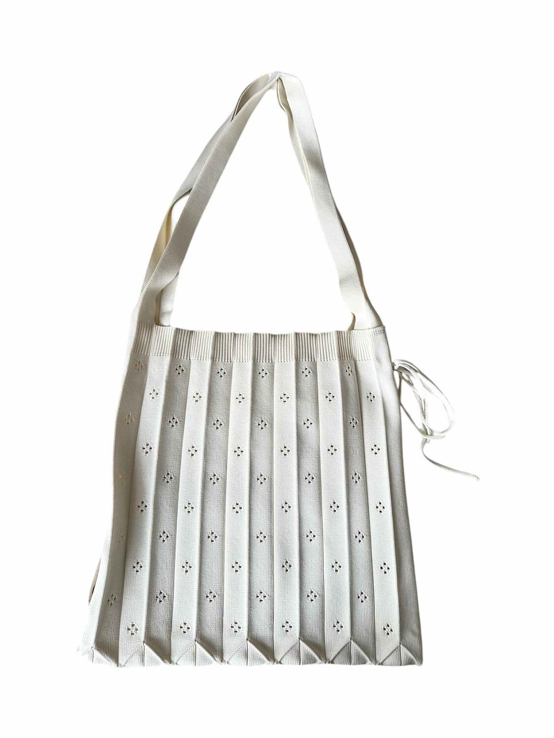 Fleur strikket taske - Ivory