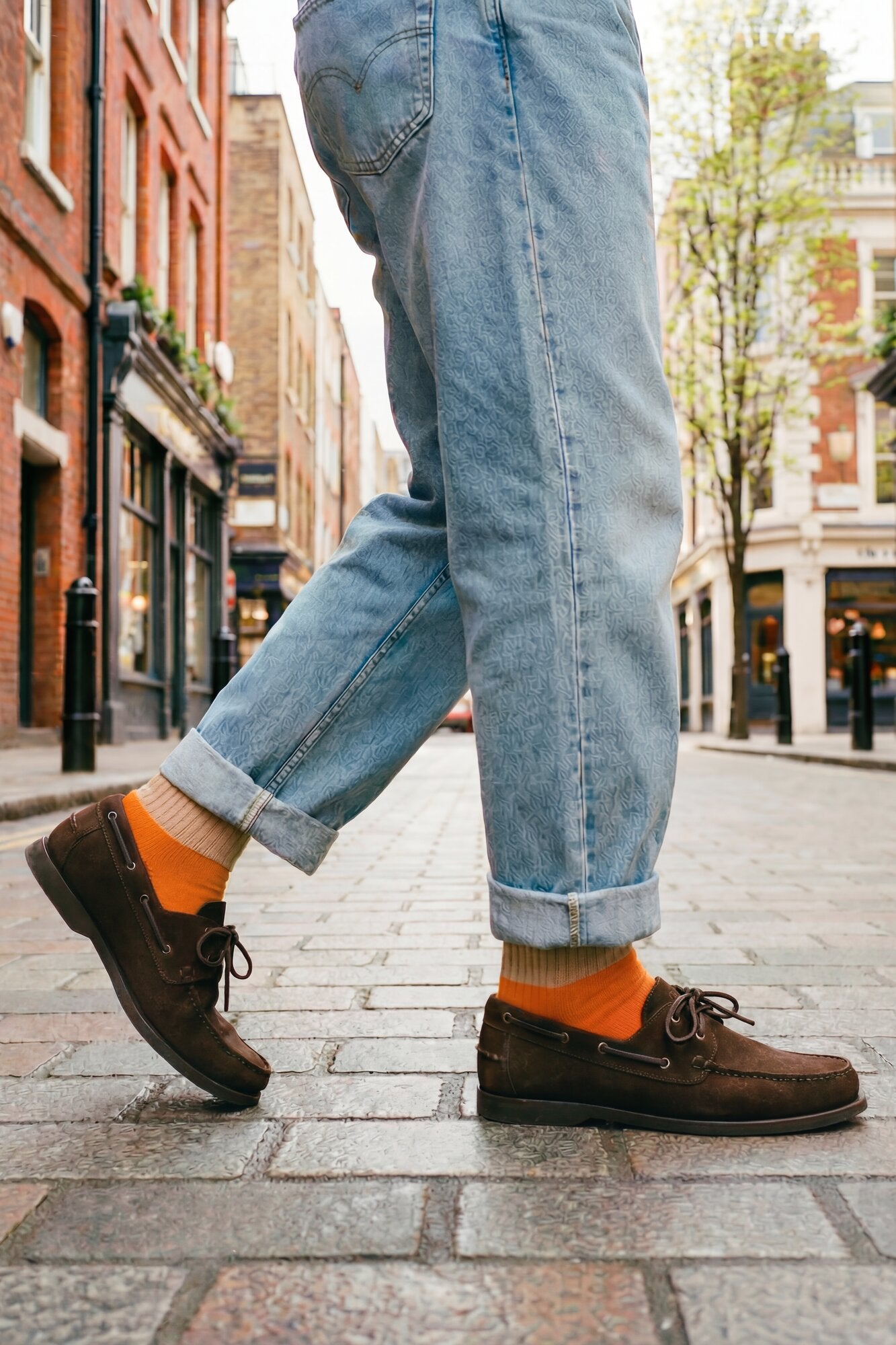 London strømper - Moon Light/Golden Poppy