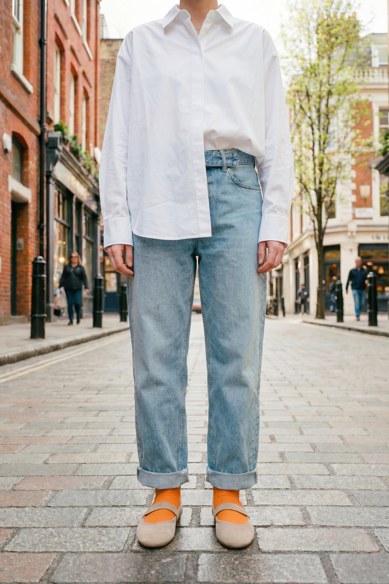 London strømper - Moon Light/Golden Poppy