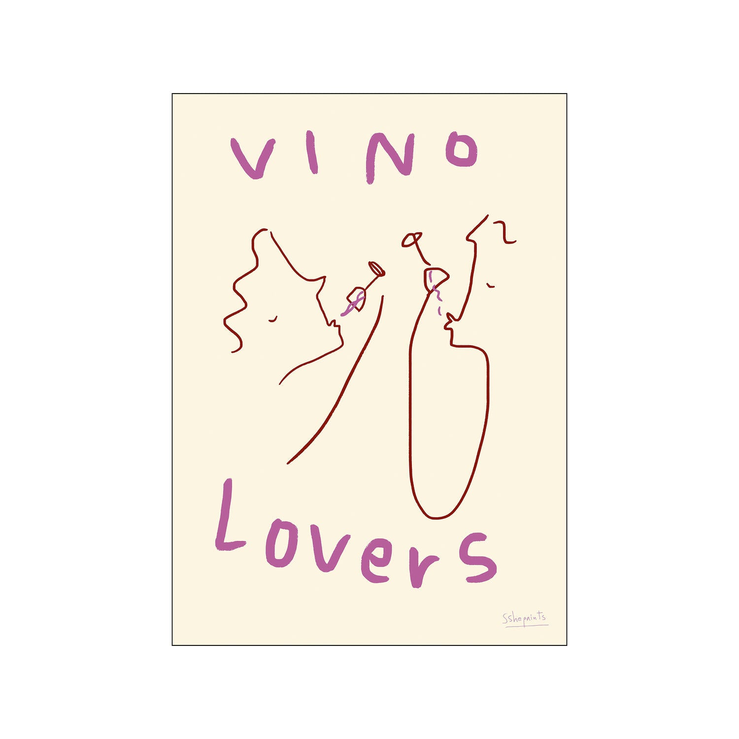Vino Lovers plakat - 50 x 70 cm