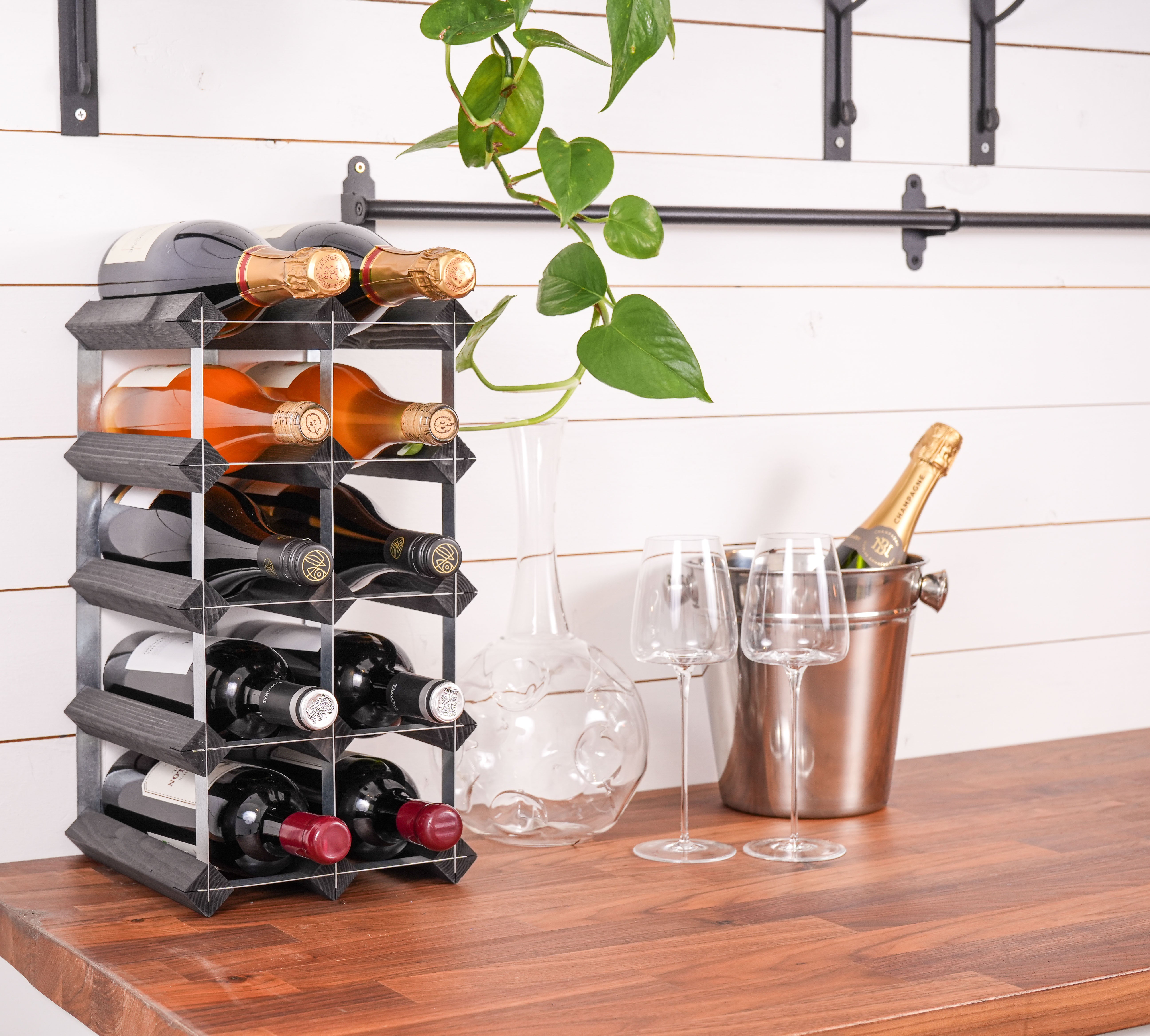 Vinreol, 12 flasker - sort ask