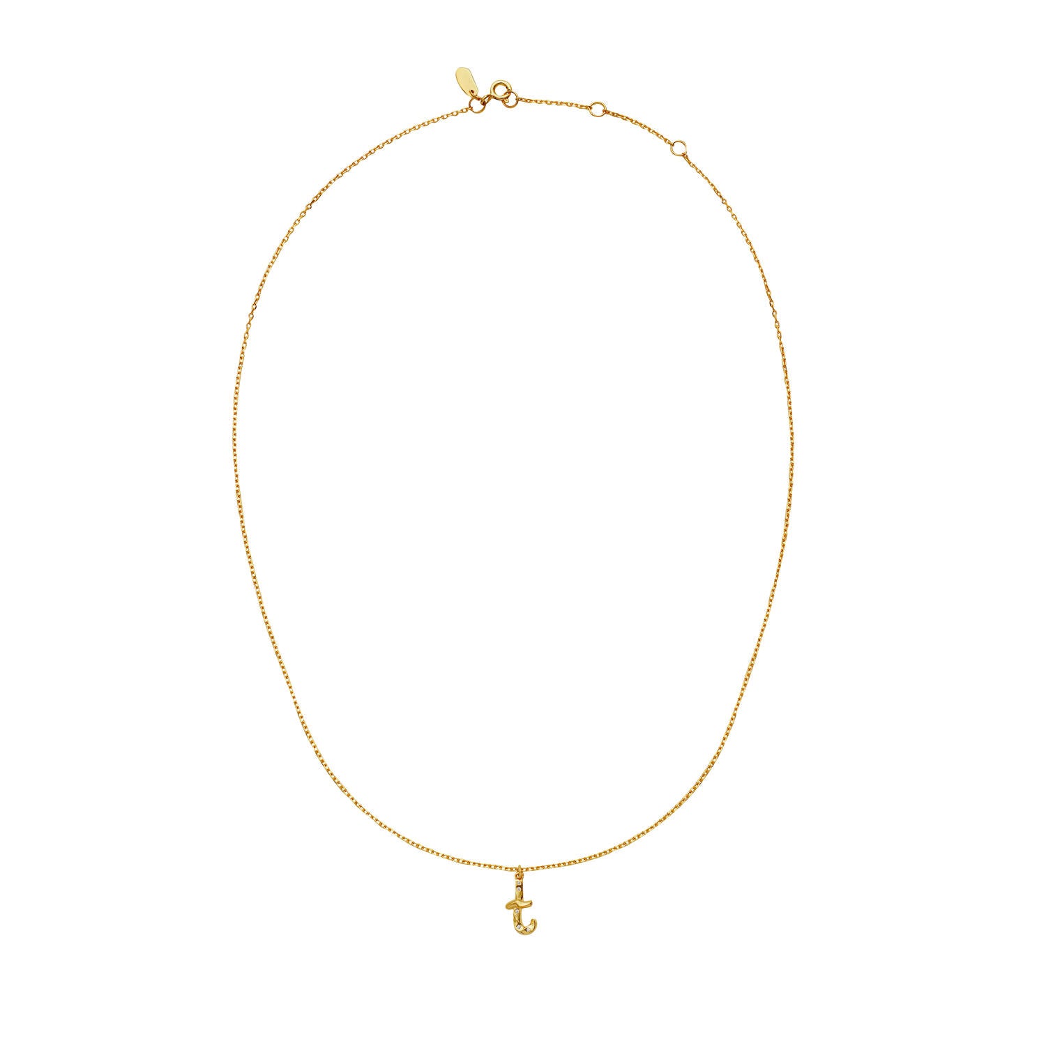 Alfabet halskæde - forgyldt