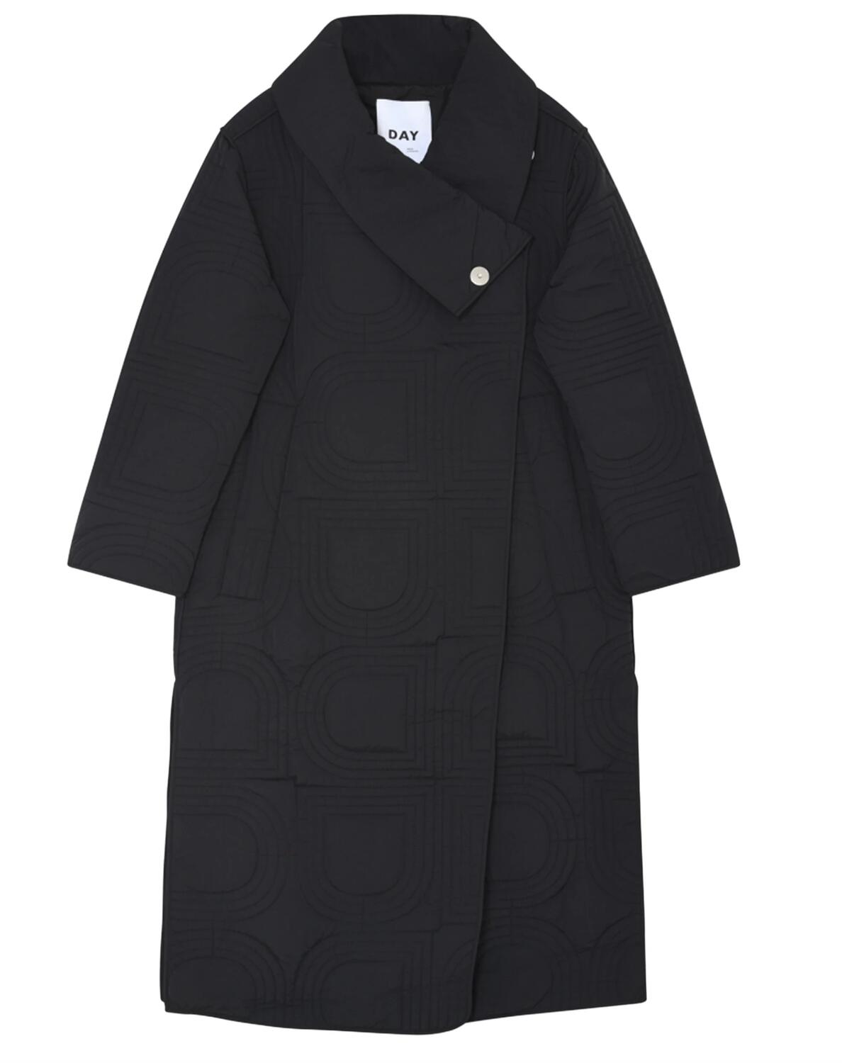 Teme Rhombus Quiltet frakke - sort