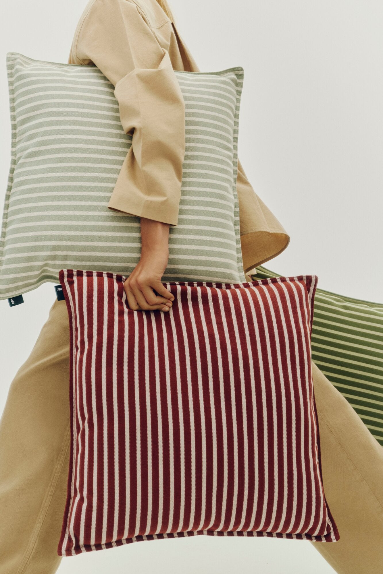 Terrazza pudebetræk, 50x50 cm - Grey Bold Stripe