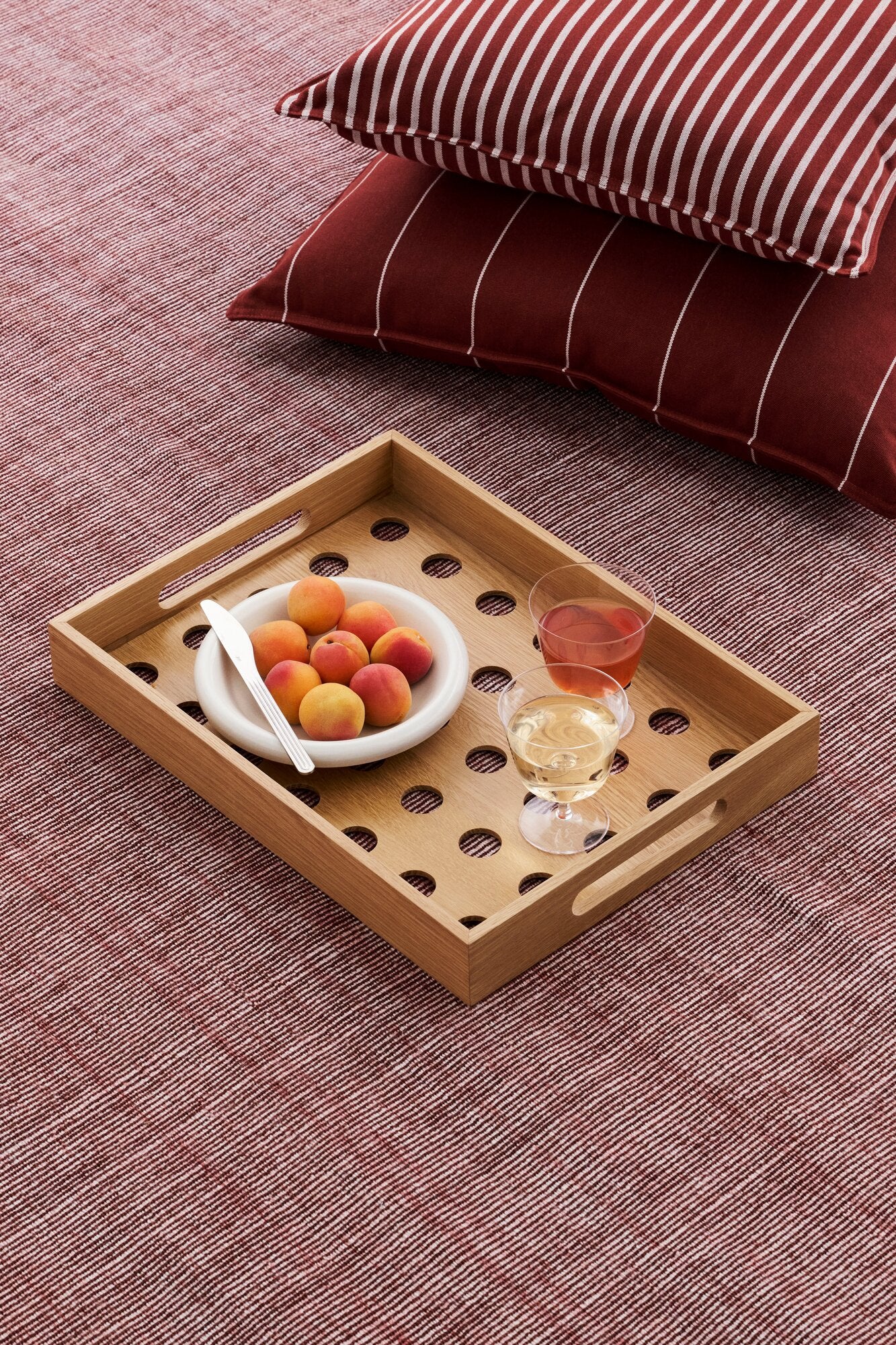 Terrazza pudebetræk, 60x60 cm - Terracotta Narrow Stripe