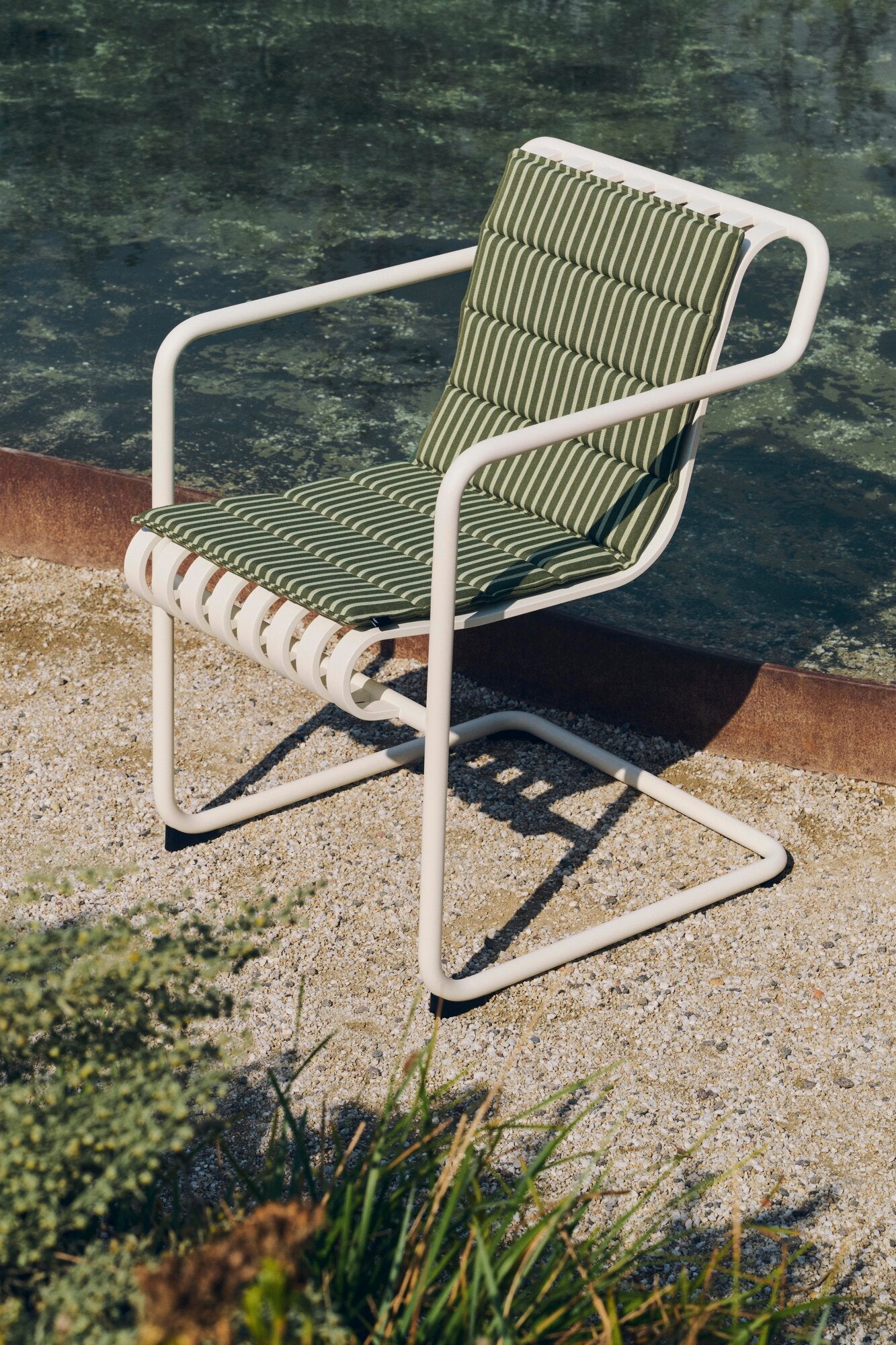 Terrazza Folding havehynde, 82x40 cm - Olive Bold Stripe