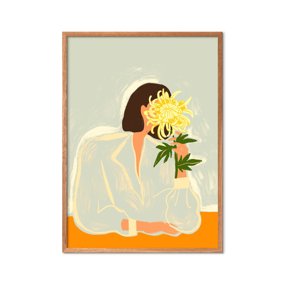 The Crysanthemum plakat - grøn/orange