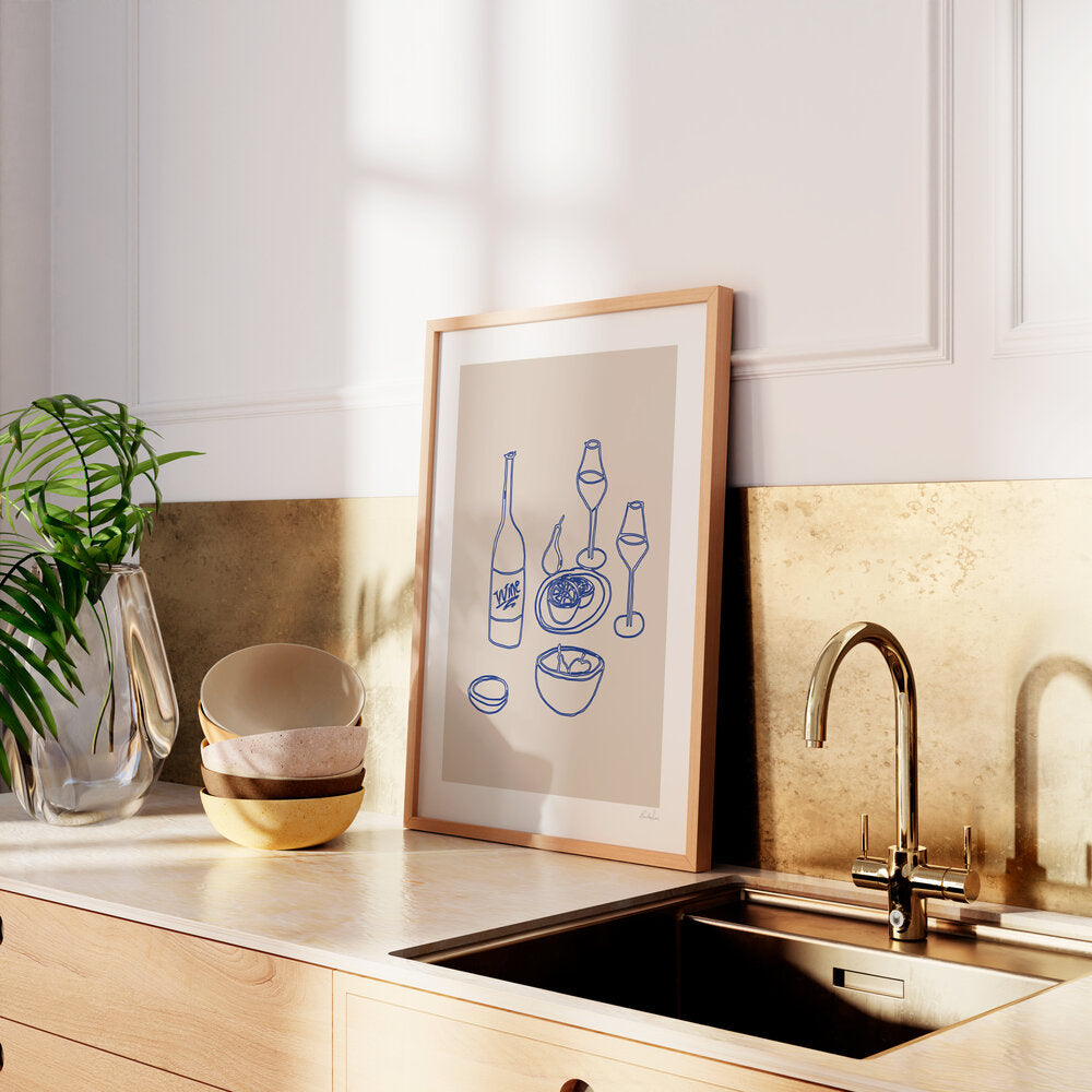 The Kitchen Collection plakat - Beige/blå