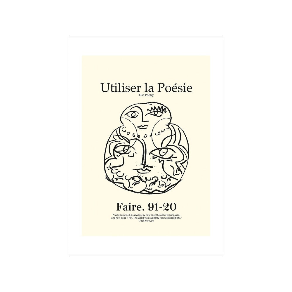 Poesie plakat, gul - 50x70 cm