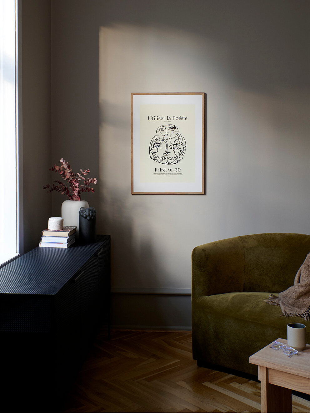 Poesie plakat, gul - 50x70 cm