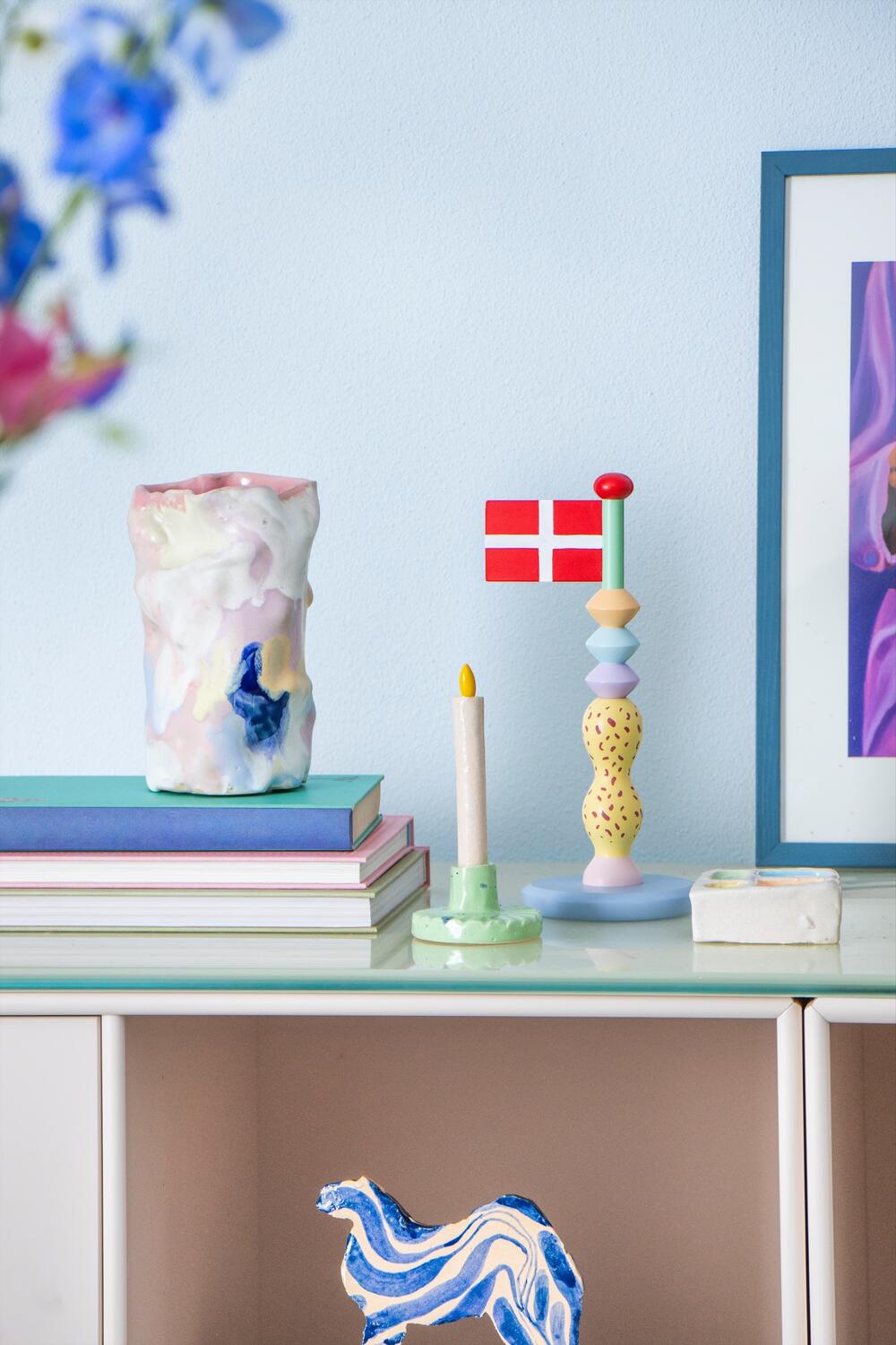 Pashtel Træflag - h24 cm