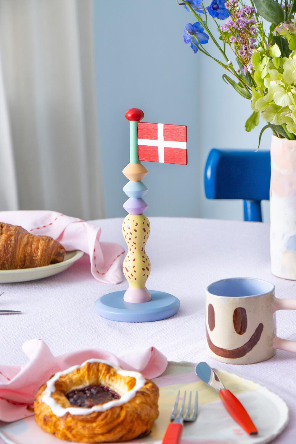 Pashtel Træflag - h24 cm