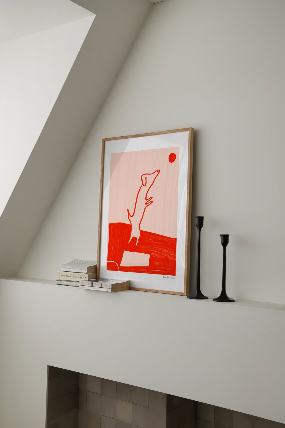Divertissement plakat, rød - 30x40 cm