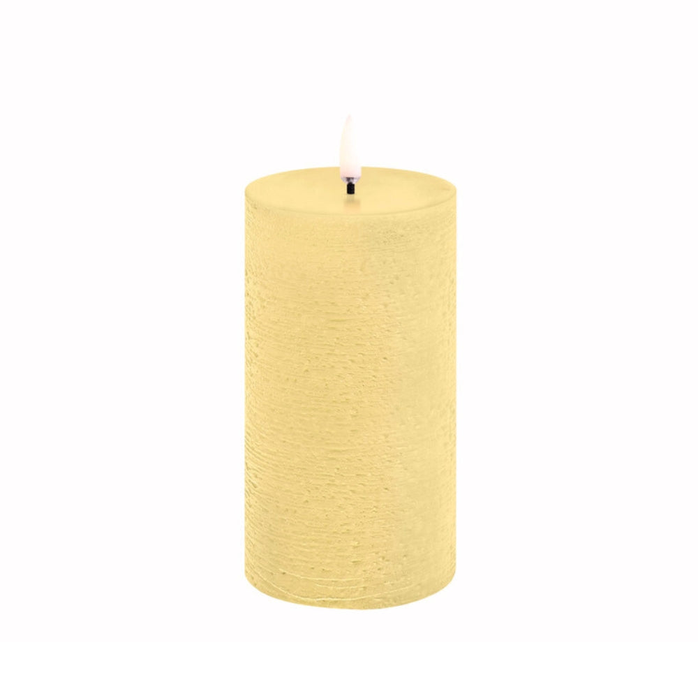 LED Rustic pillar lys, Wheat Yellow - H15 cm.