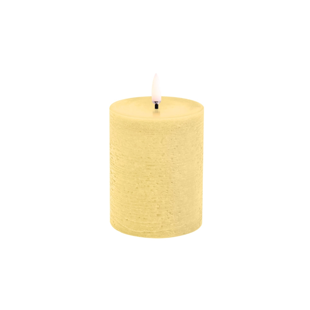 LED Rustic pillar lys, Wheat Yellow - H10 cm.