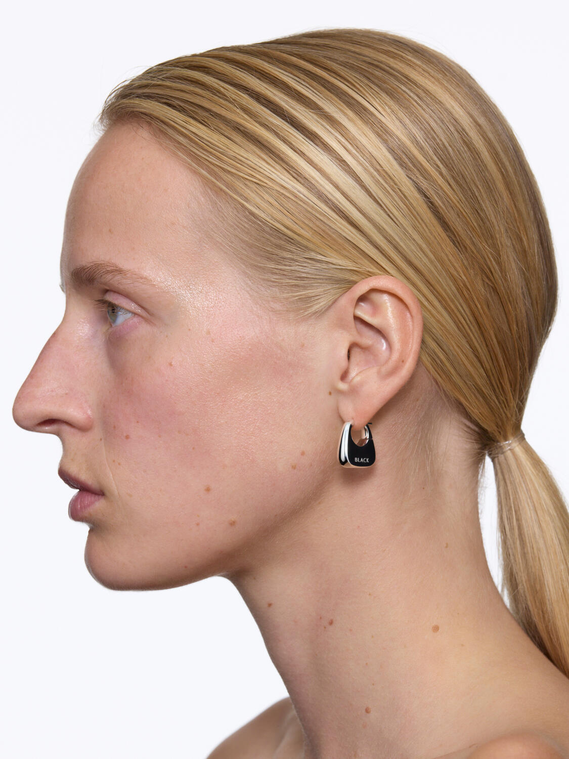 Tote ørering, medium - sølv