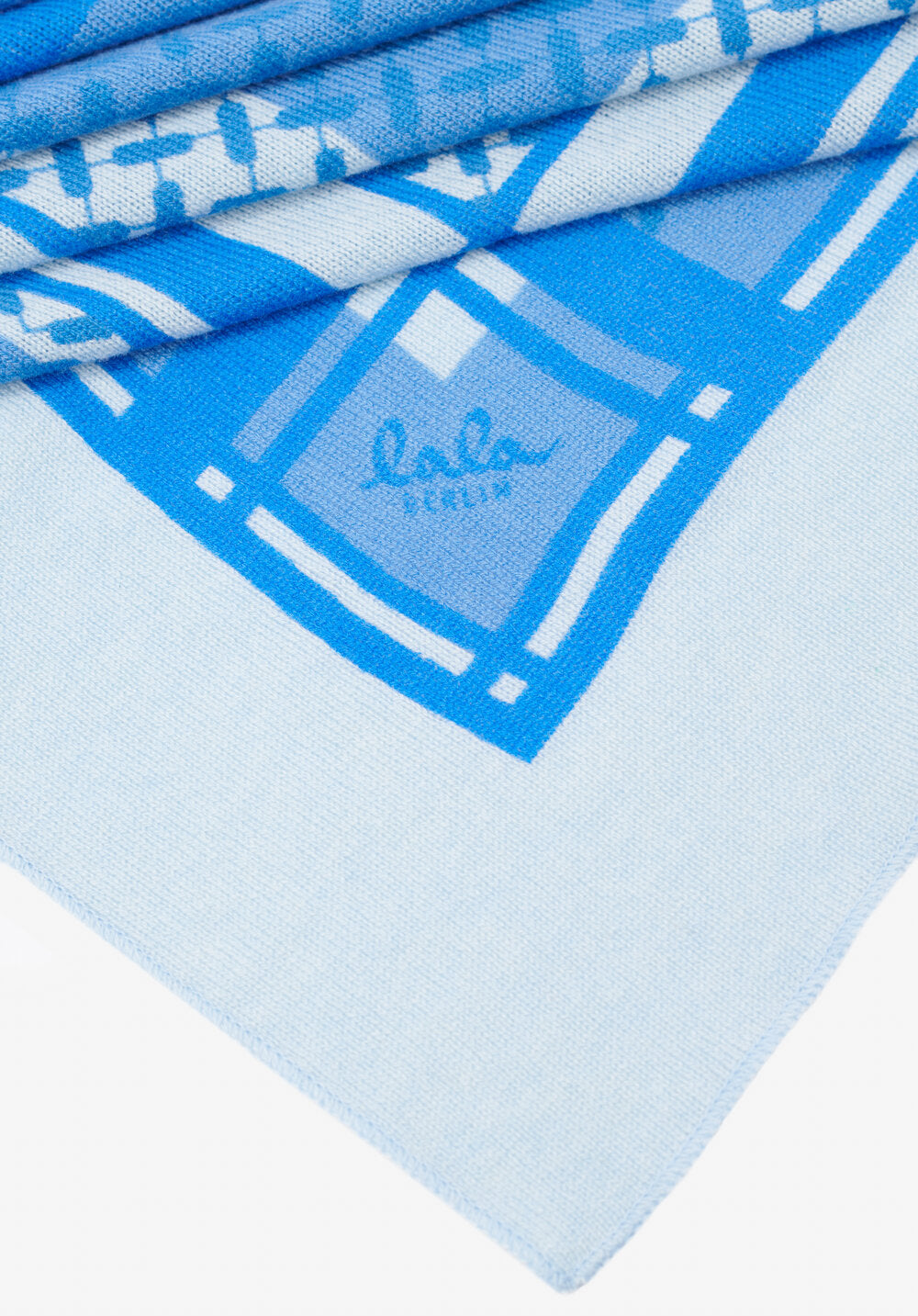 Triangle Double Heritage halstørklæde, medium - ceruleo sea