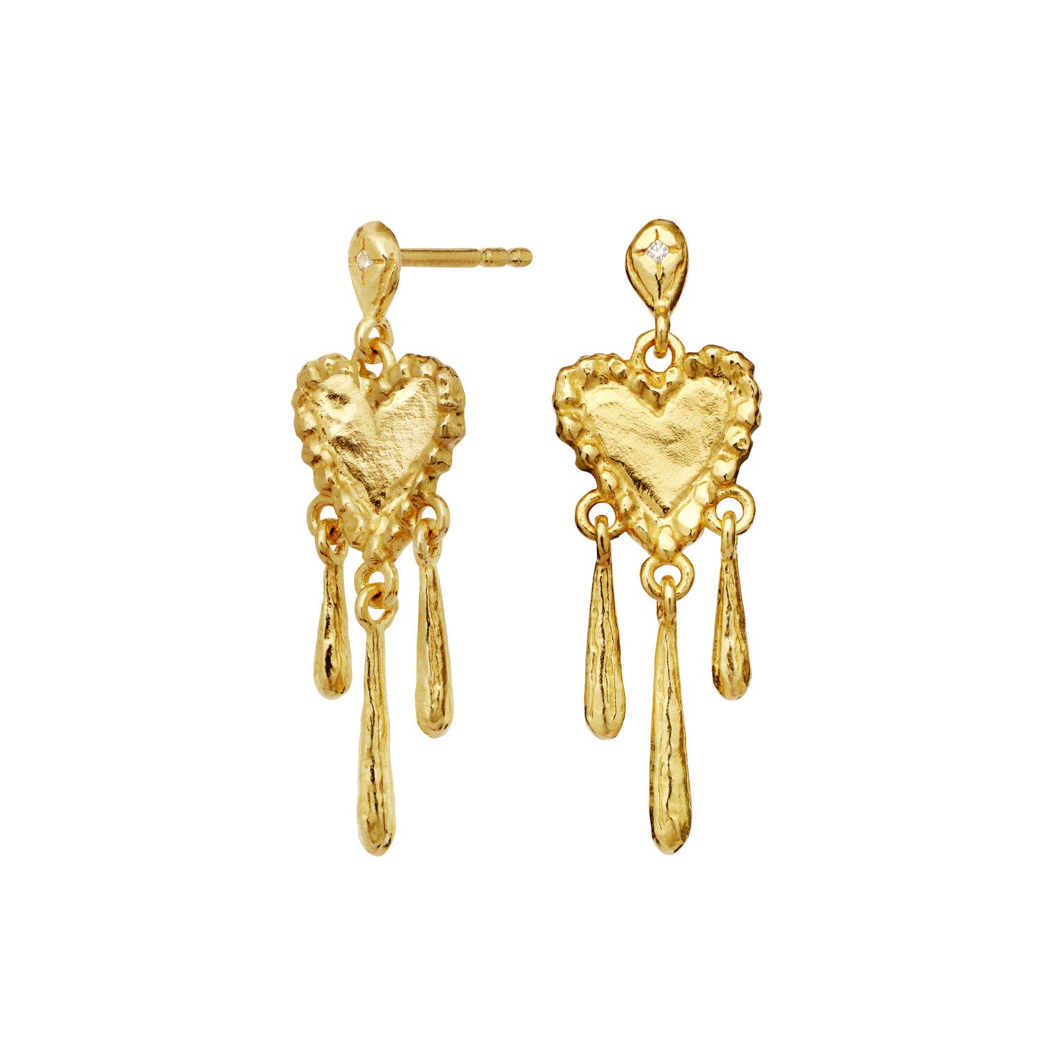 Trista hængeøreringe - forgyldt