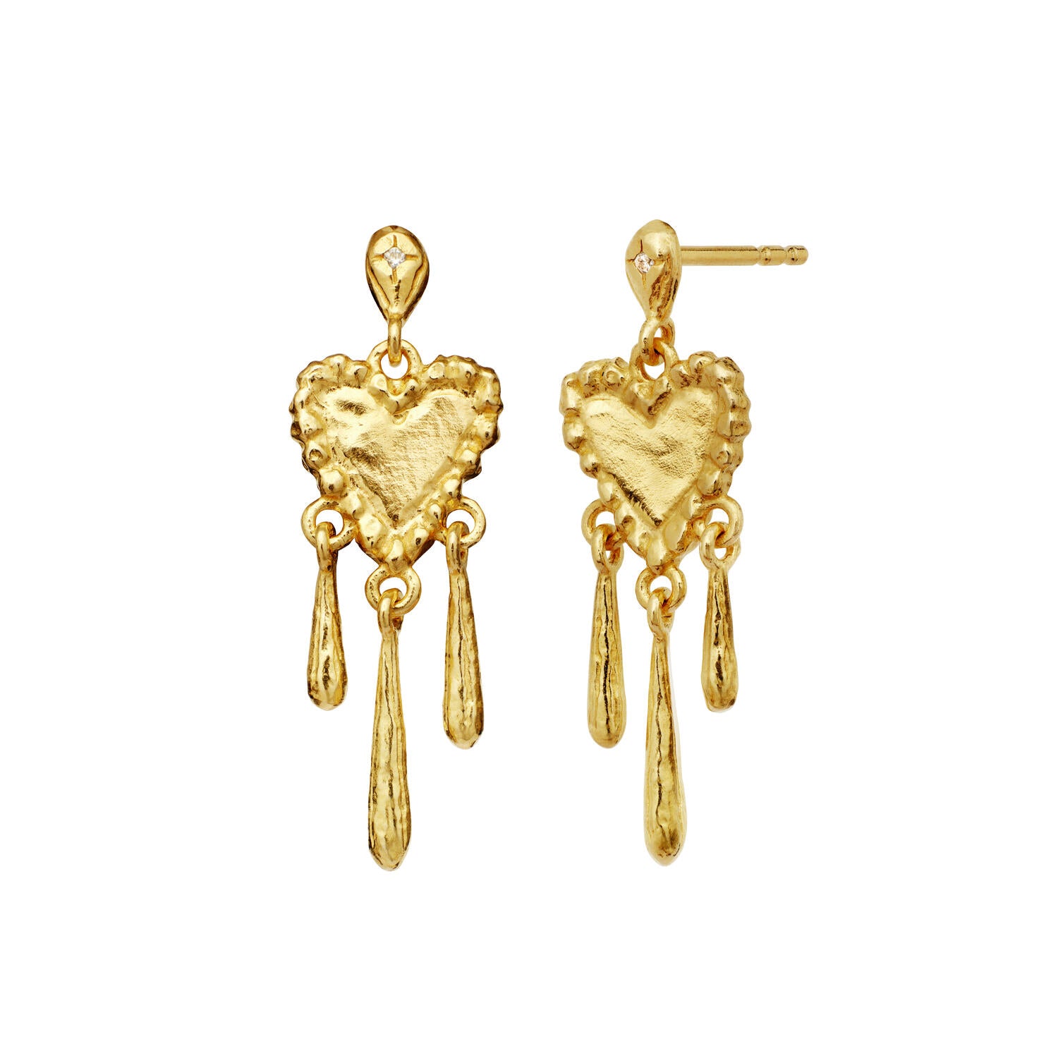 Trista hængeøreringe - forgyldt