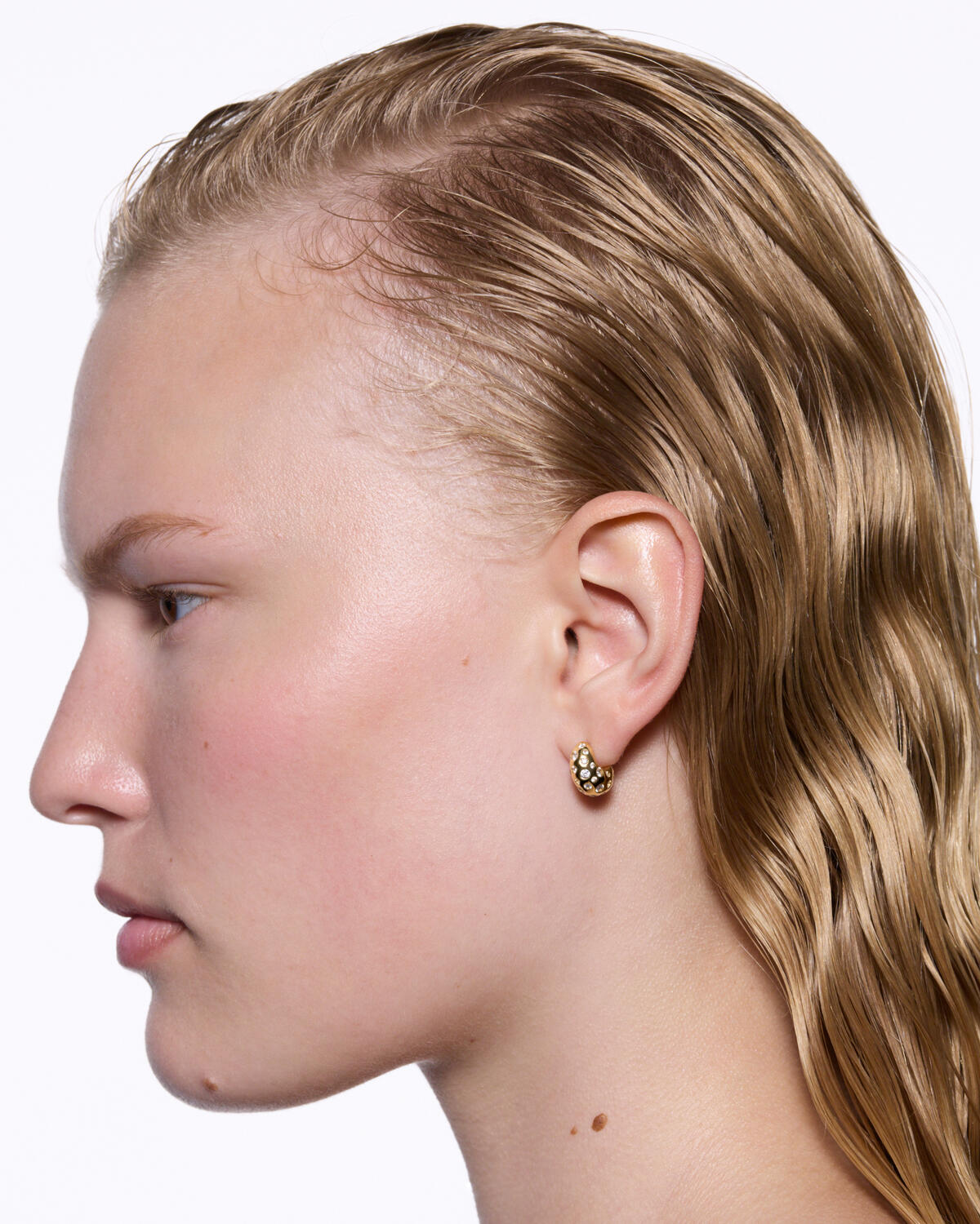 Tryvann Popcorn ørering - forgyldt