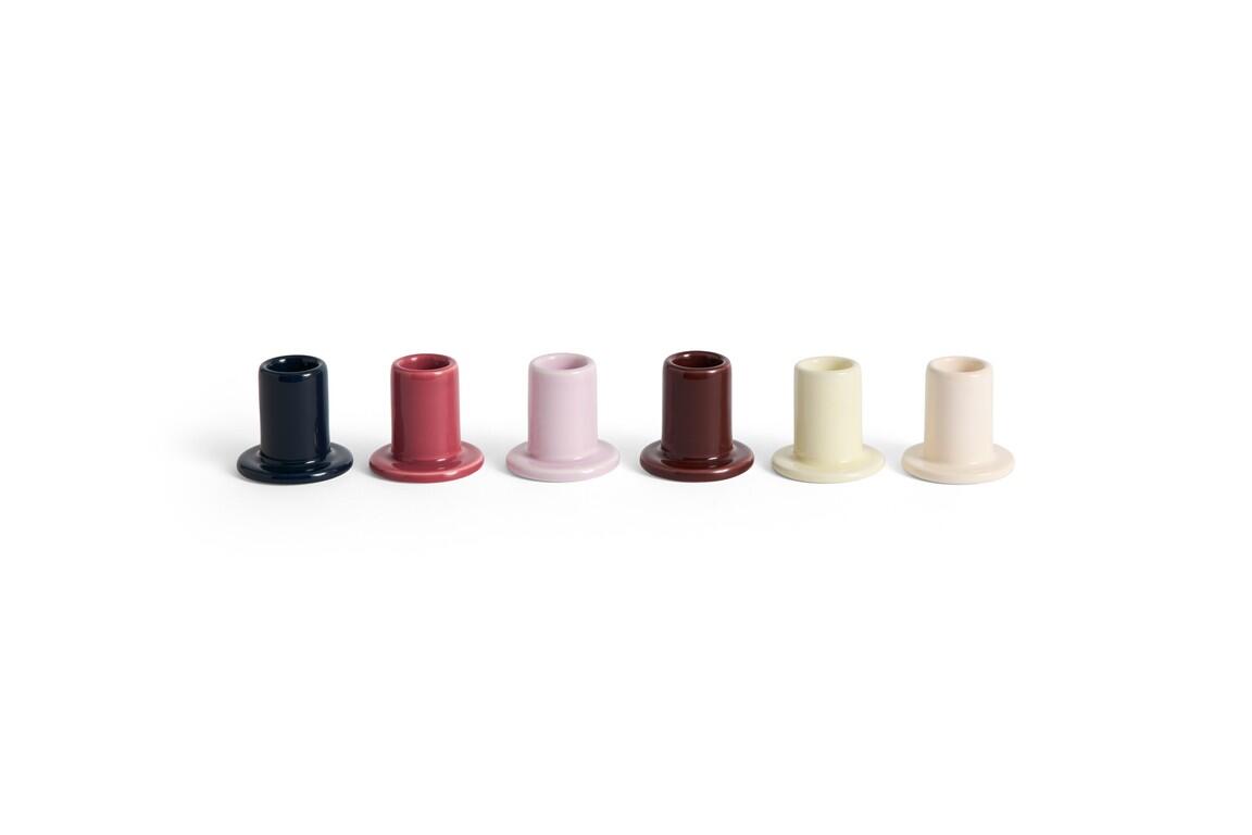 Tube keramik lysestage – Berry pink