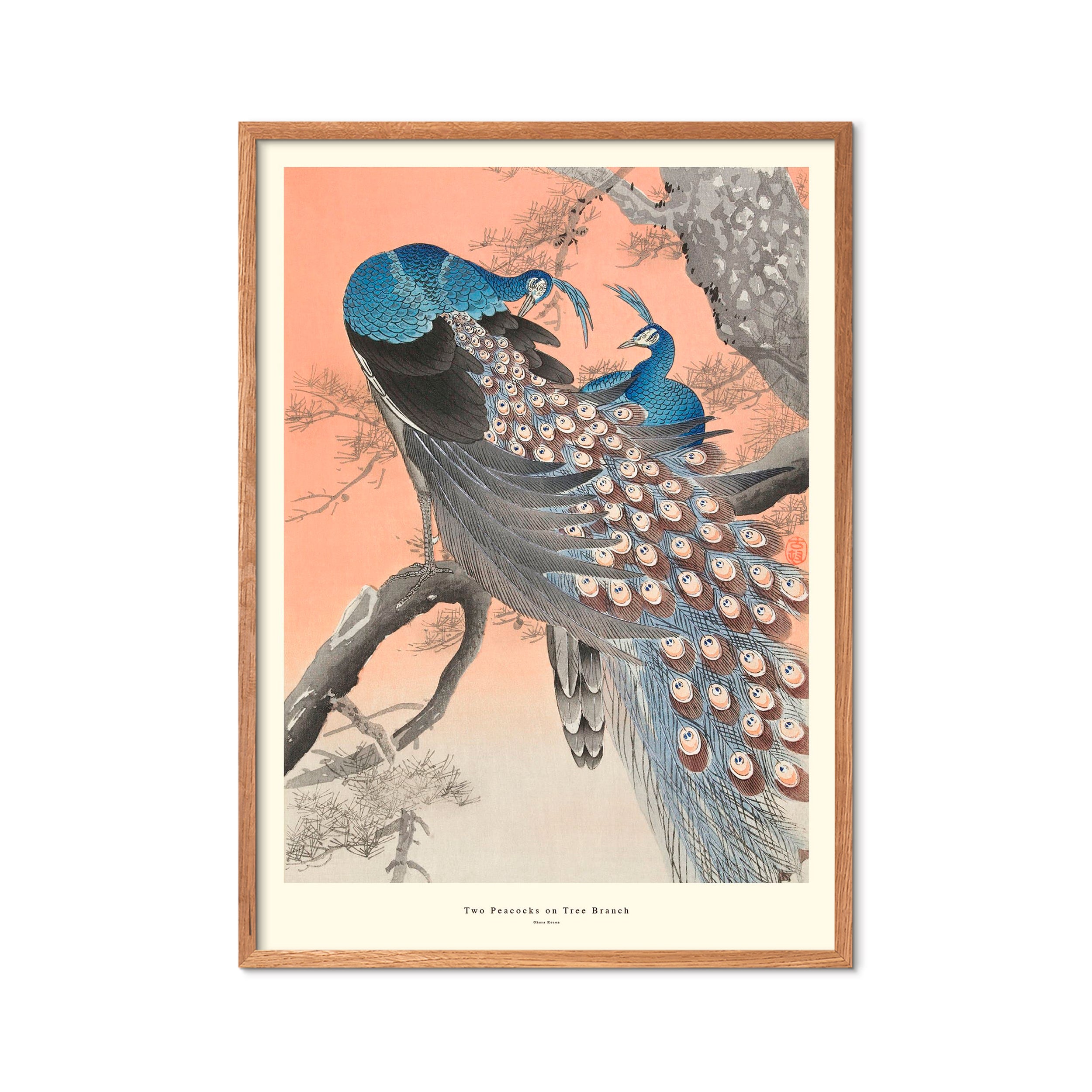 Two Peacocks On Tree Branch plakat - mix