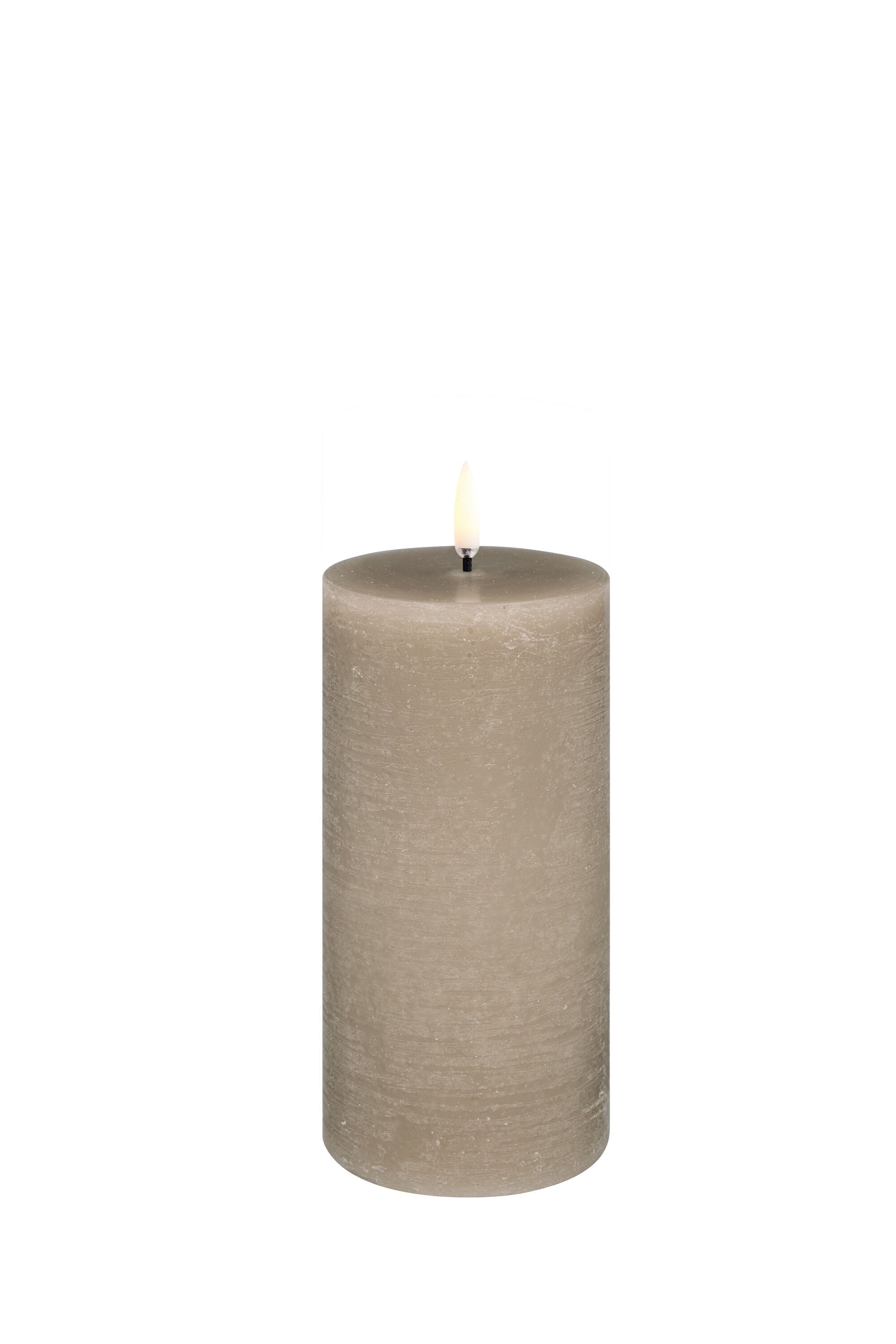 LED Rustic Pillar lys, Sandstone - H15 cm.