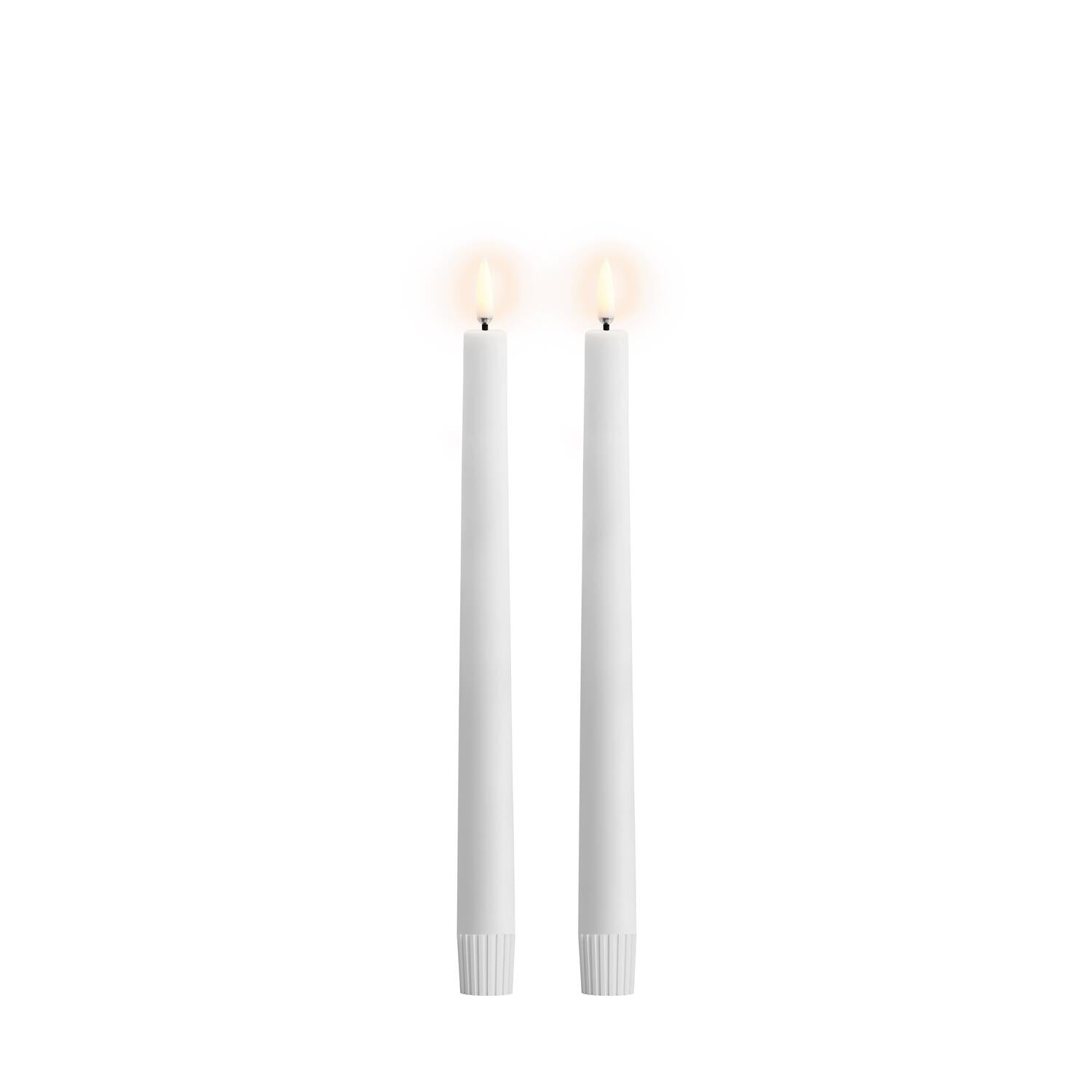 LED kronelys, Nordic White Smooth - 2 stk