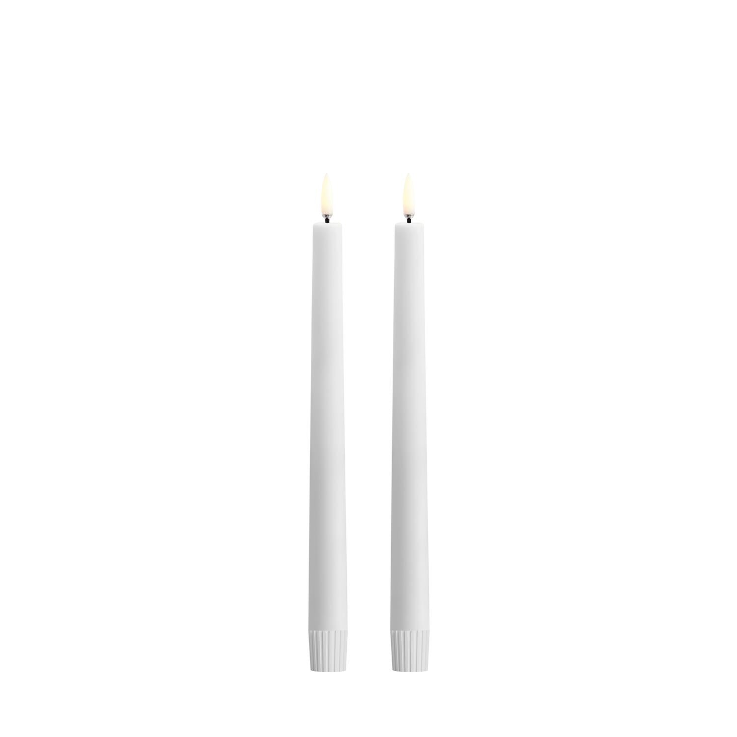 LED kronelys, Nordic White Smooth - 2 stk