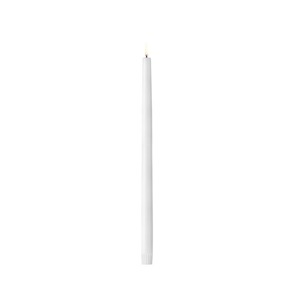 LED kronelys, Nordic White Smooth - H40 cm