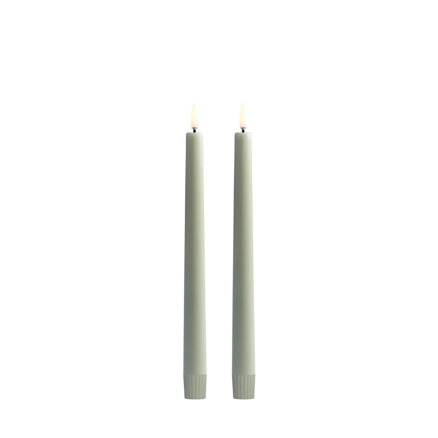 LED kronelys, Sage Green Smooth - 2 stk