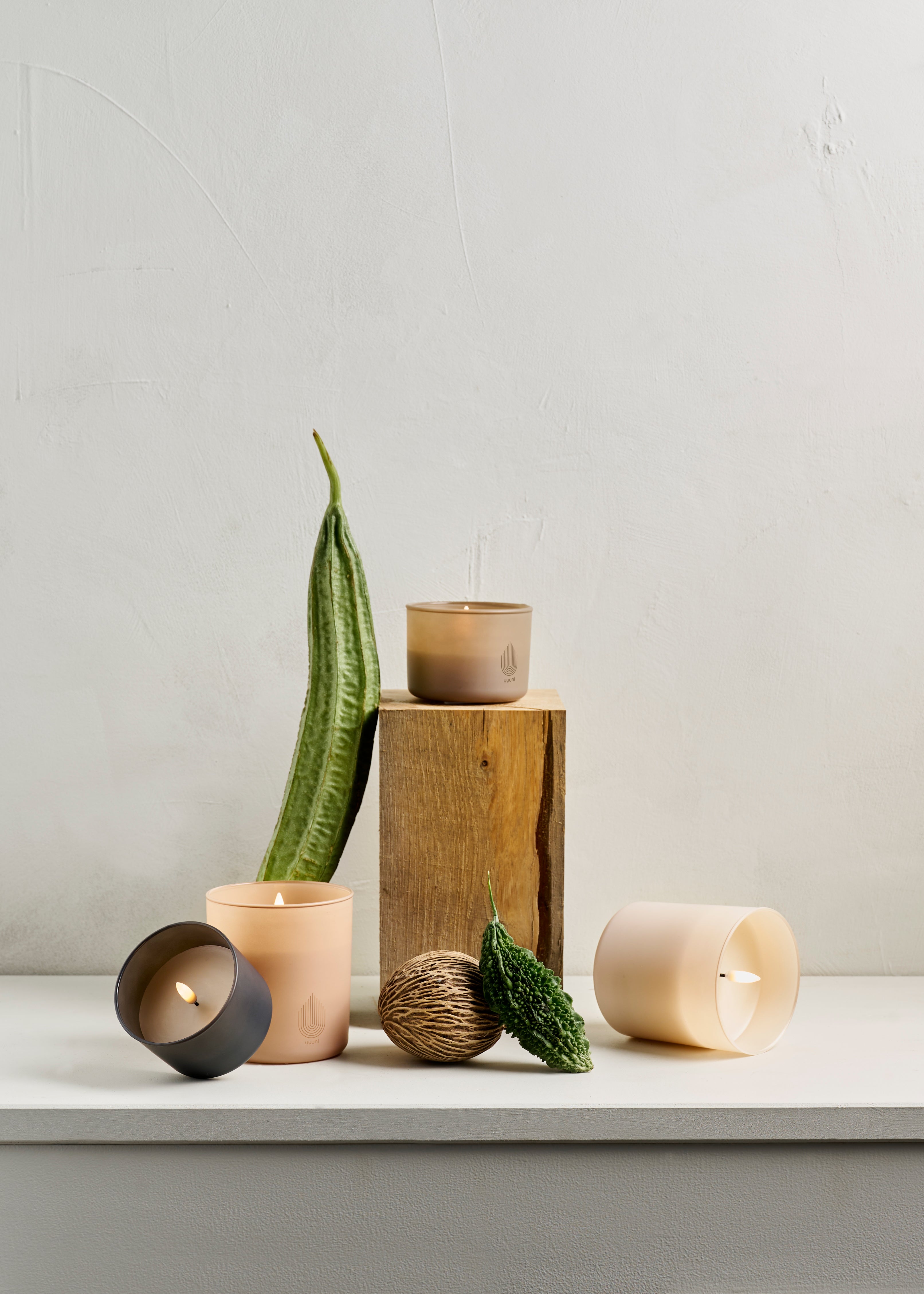 LED lys i glas, Sandstone - H6 cm.