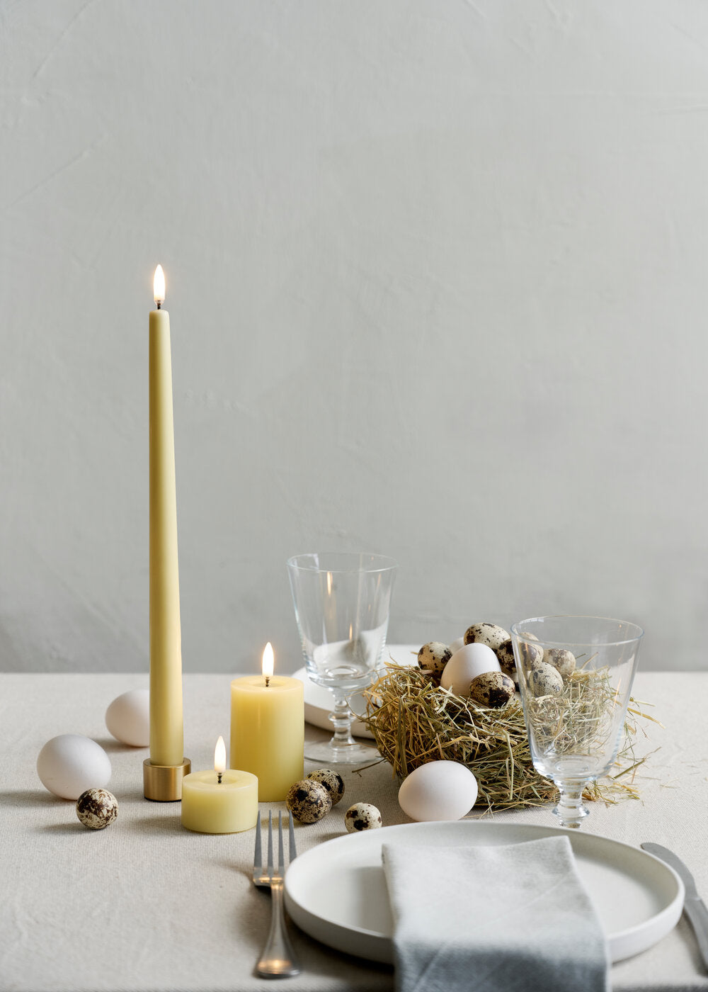 Taper lysestager, Matte Brass - 2 stk.