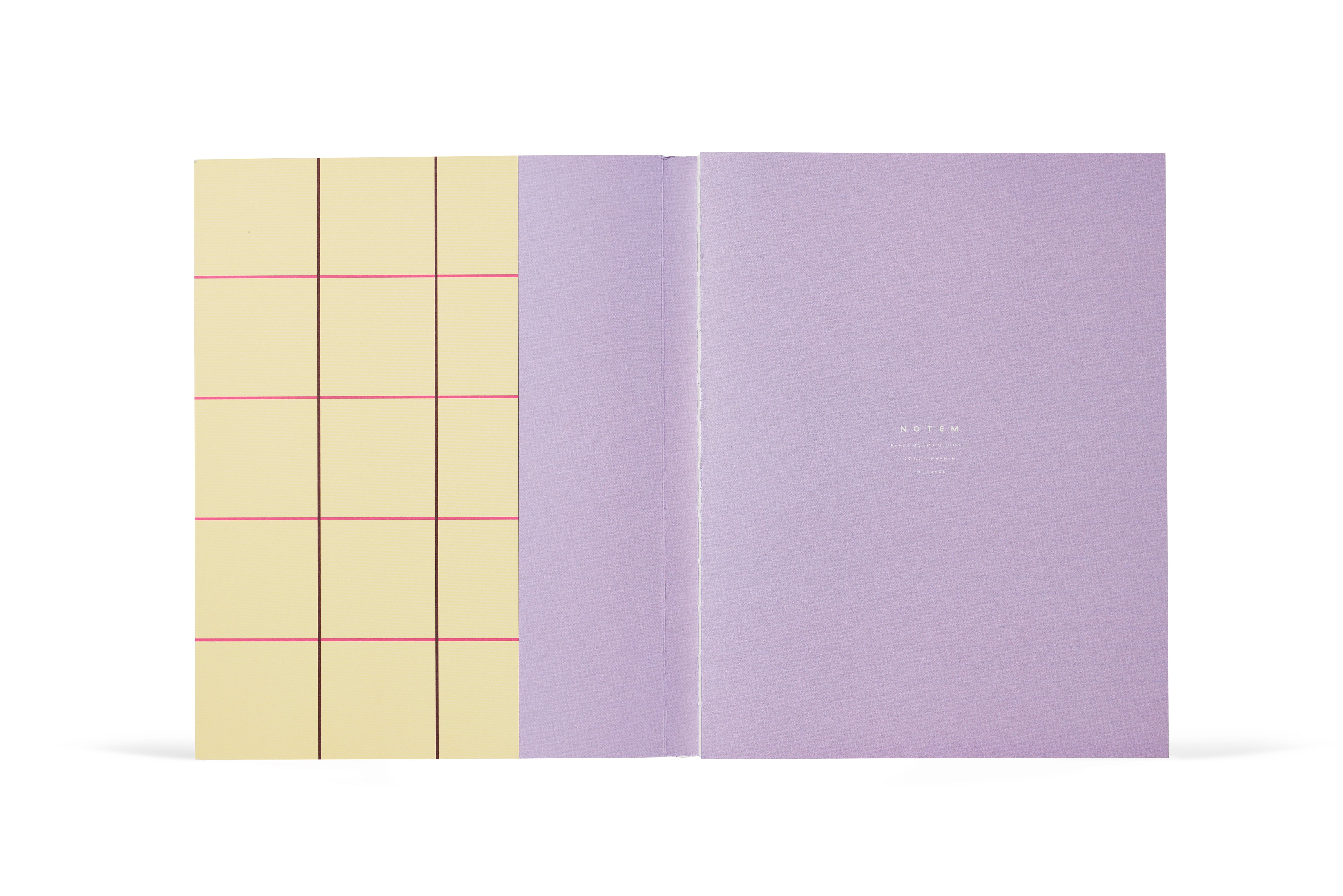 UMA Flat Lay notesbog, large - Yellow check