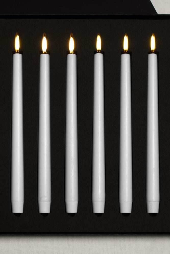 LED kronelys, Nordic White Smooth - 2 stk