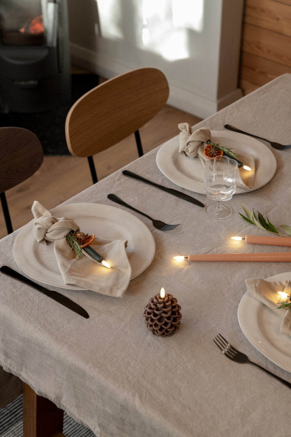 LED grankogle lys, Brown - 7x7 cm