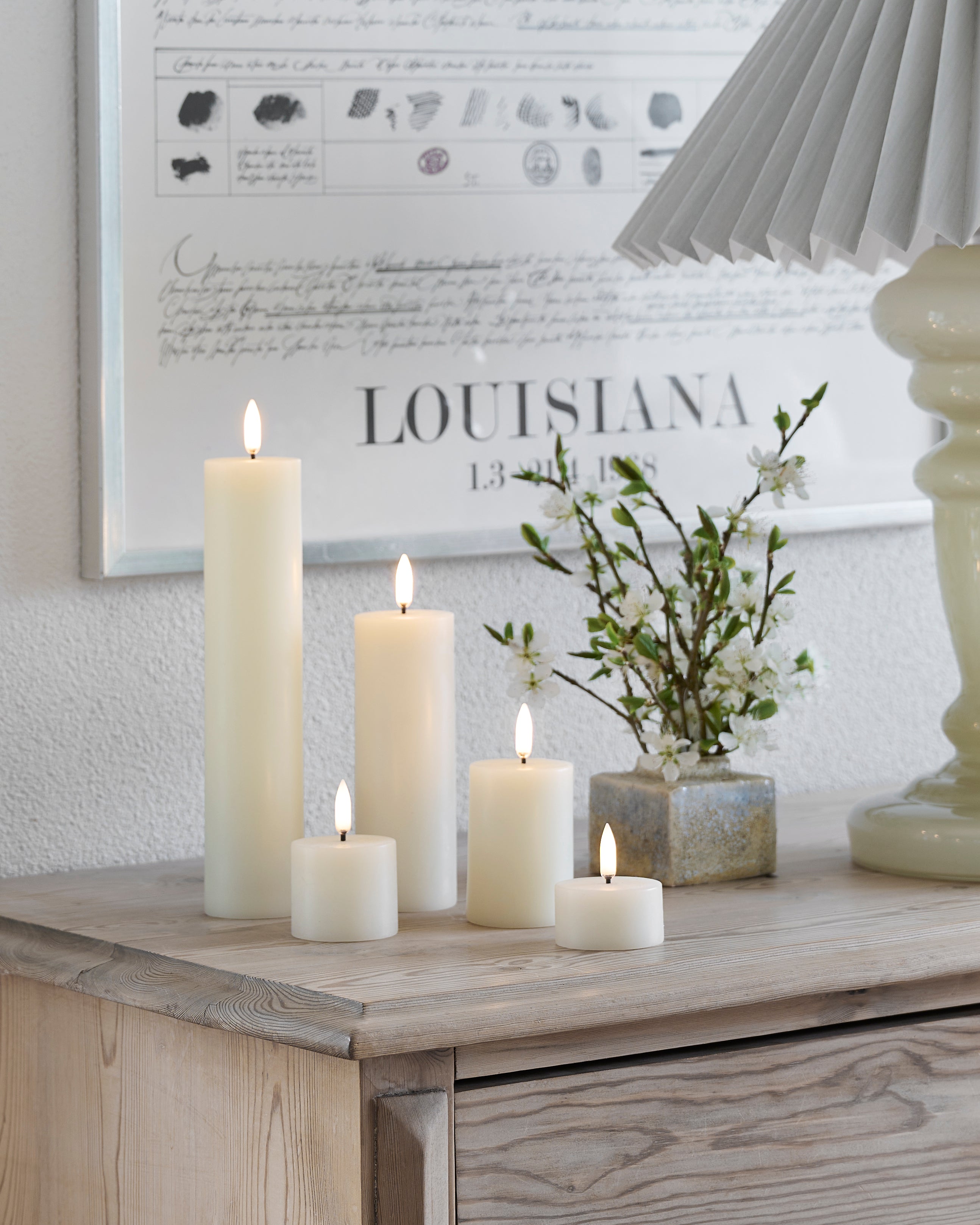 LED fyrfadsstage, Nordic White - Ø5 cm.