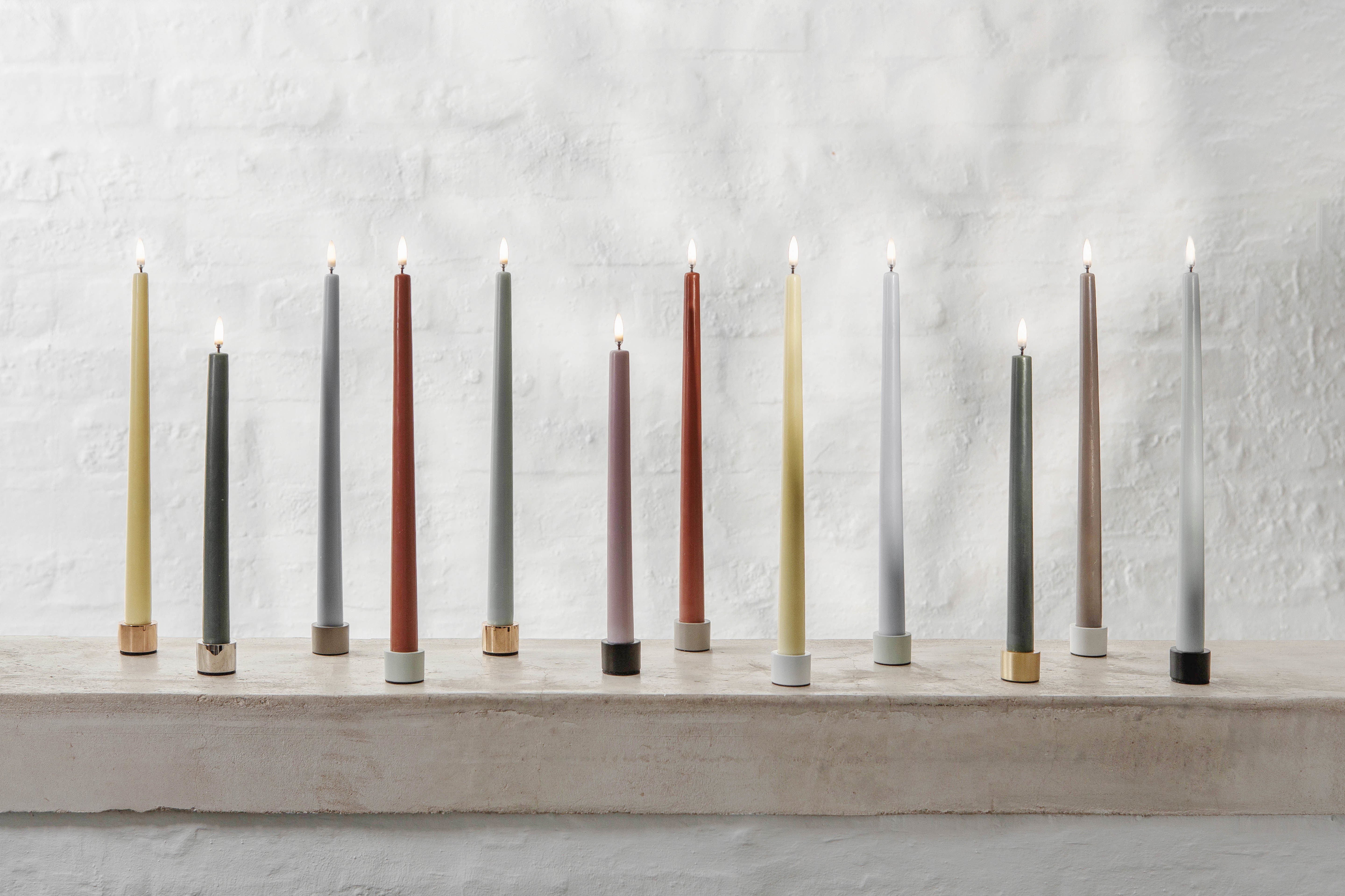 Taper lysestager, Matte Brass - 2 stk.