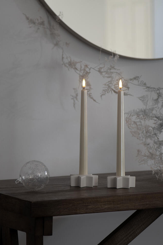 Stjerne lysestage - Nordic White