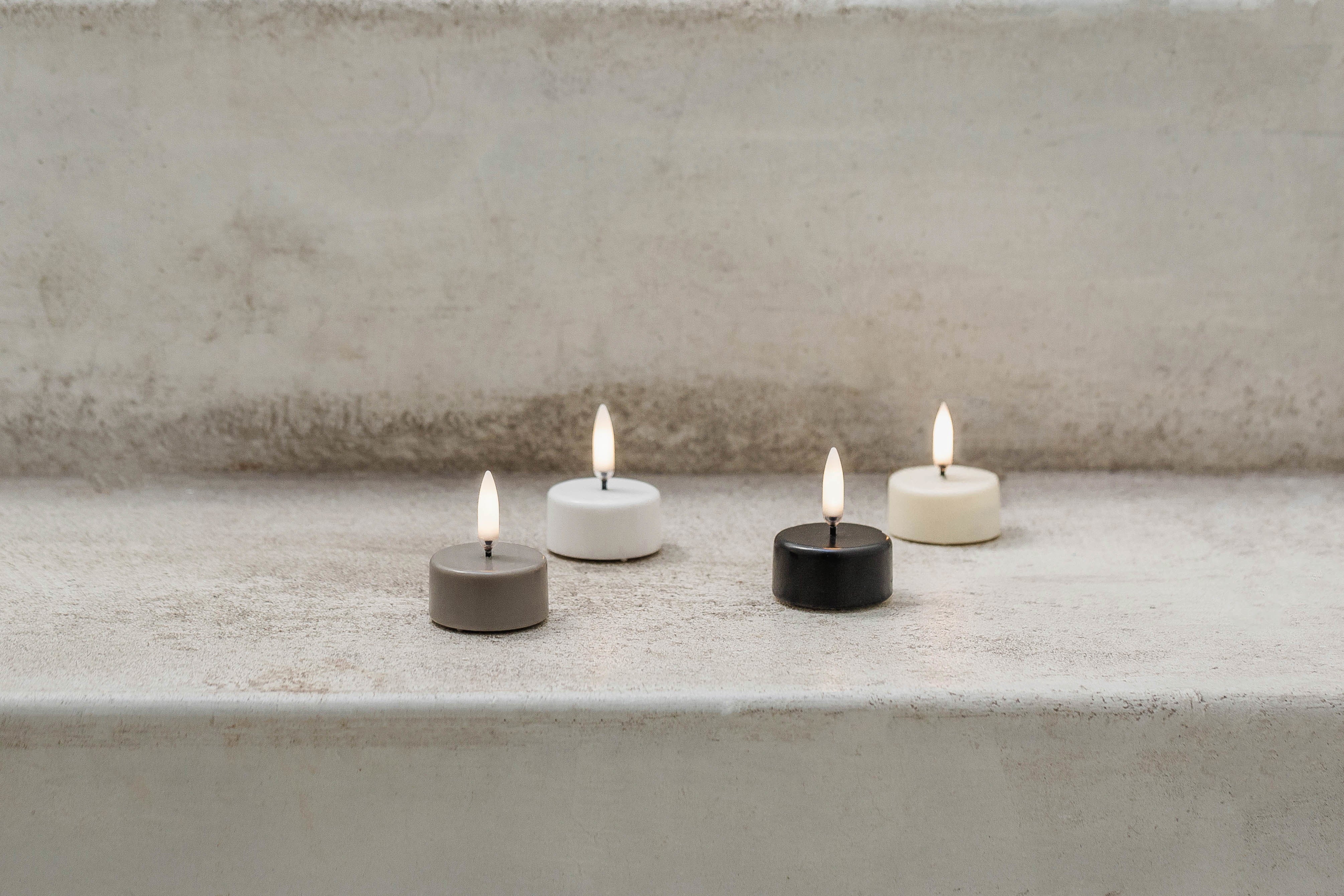 LED premium fyrfadslys, Sandstone - Ø4 cm.